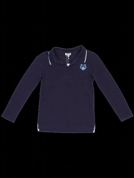 Kenzo Kids Excellent Blue Polo Shirt Size 8 with Tiger Logo