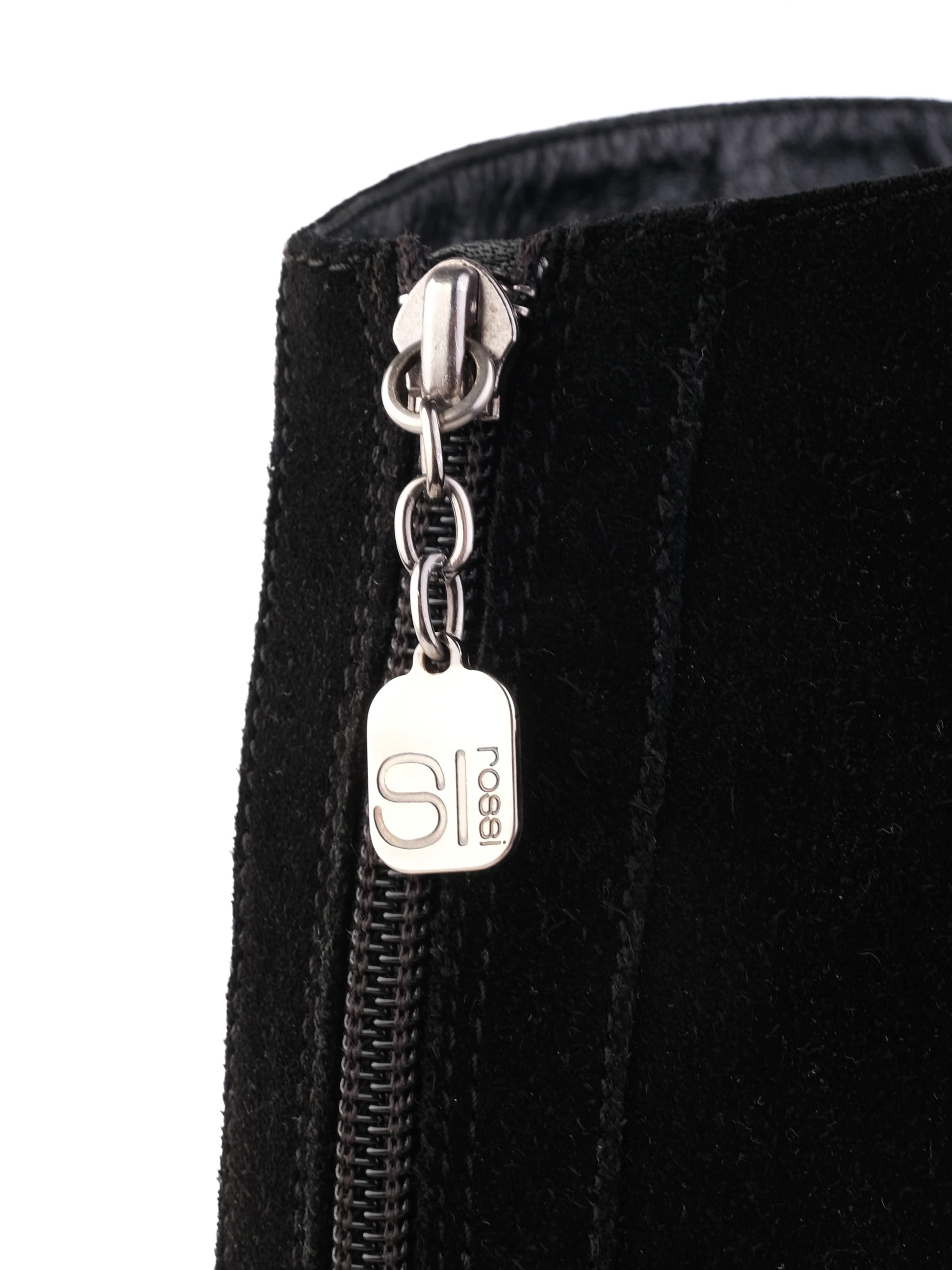 Excellent SI Rossi Black Genuine Suede Knee-High Boots Size 38