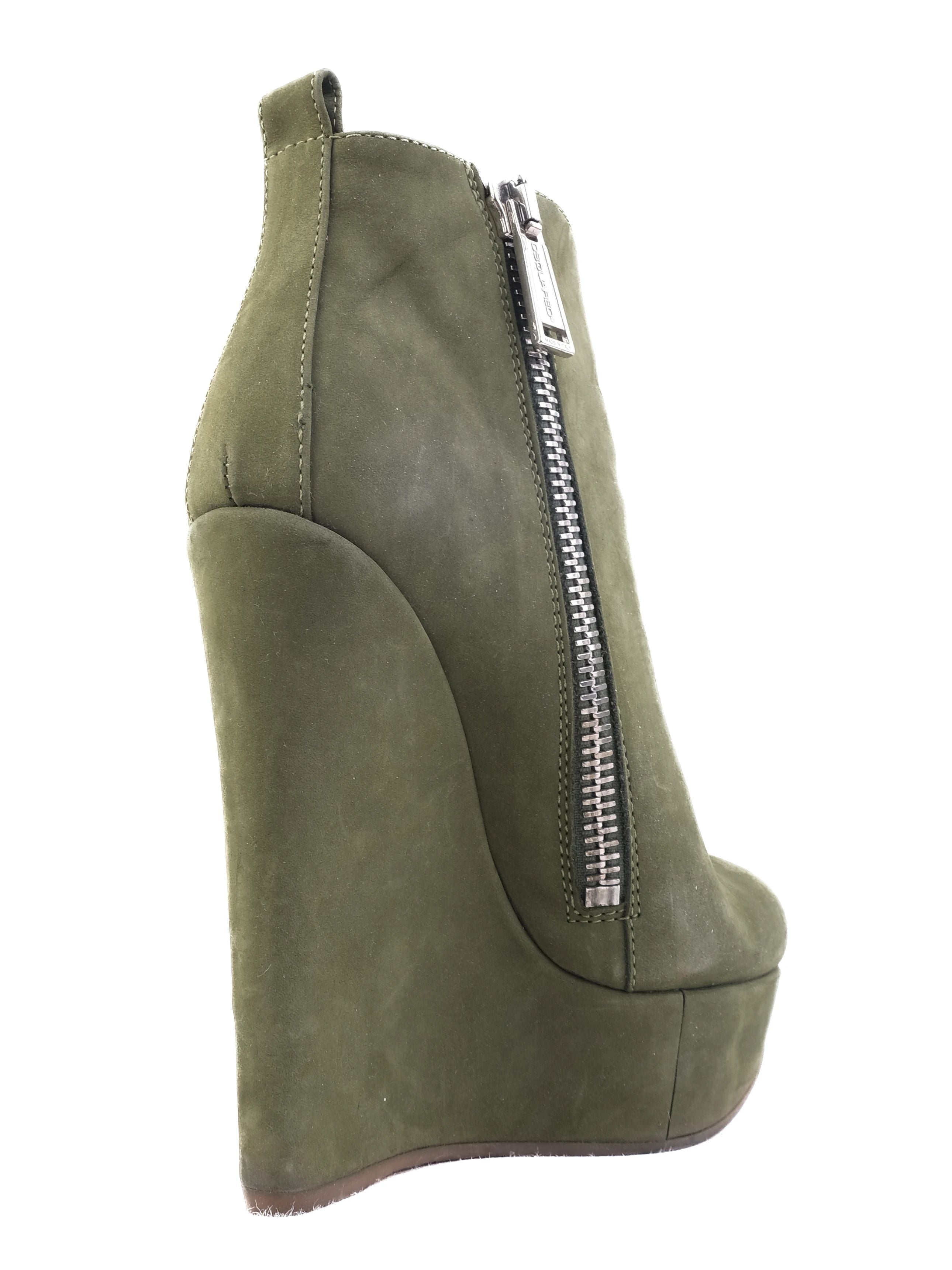 Excellent Dsquared2 Green Leather Wedge Ankle Boots Size 37