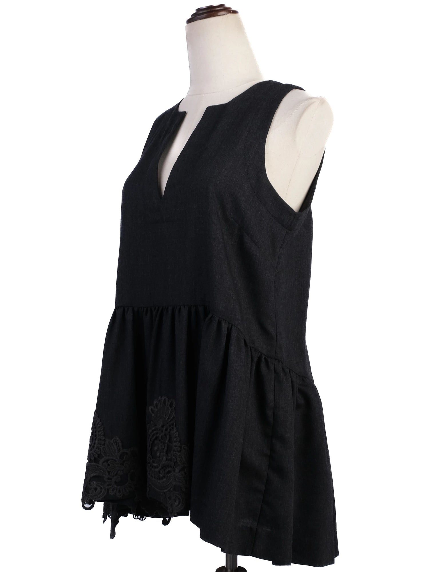 Excellent P.A.R.O.S.H. Gray Wool Dress Size S with Flared Hemline