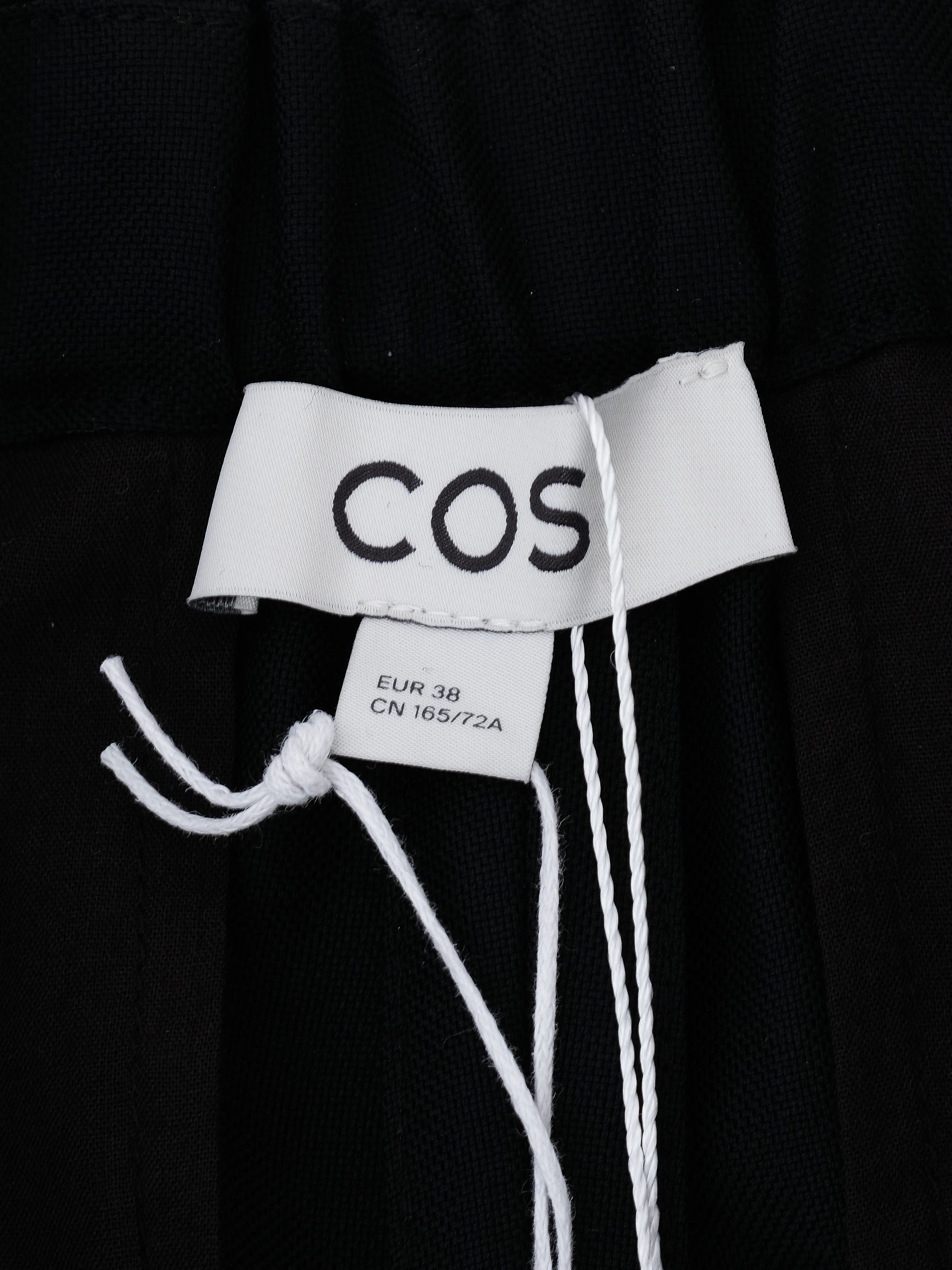 NEW COS Black Wool Wide-Leg Pants Size M