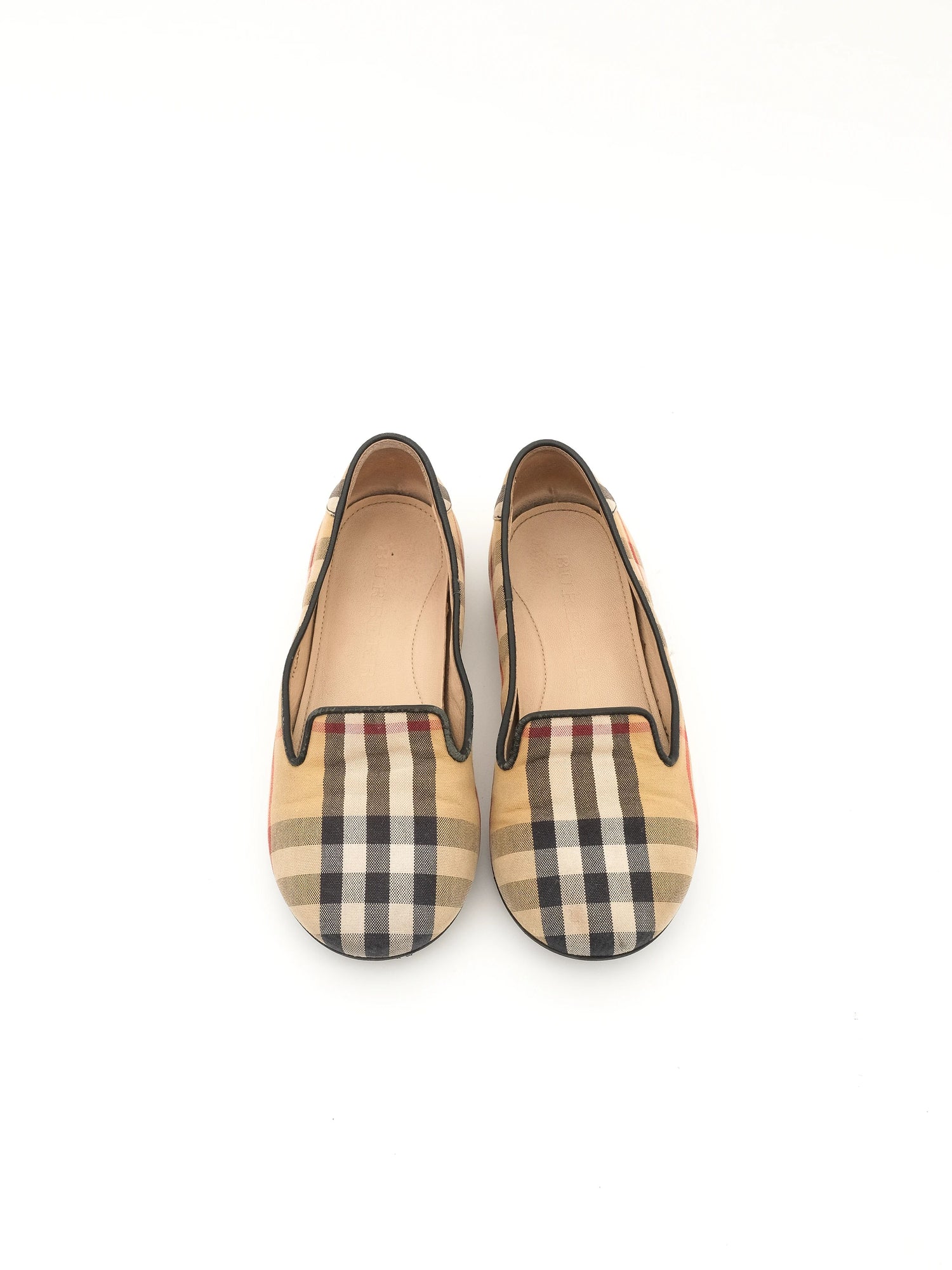 Excellent Burberry Kids Slip-On Flat Shoes Size 28 Plaid Design