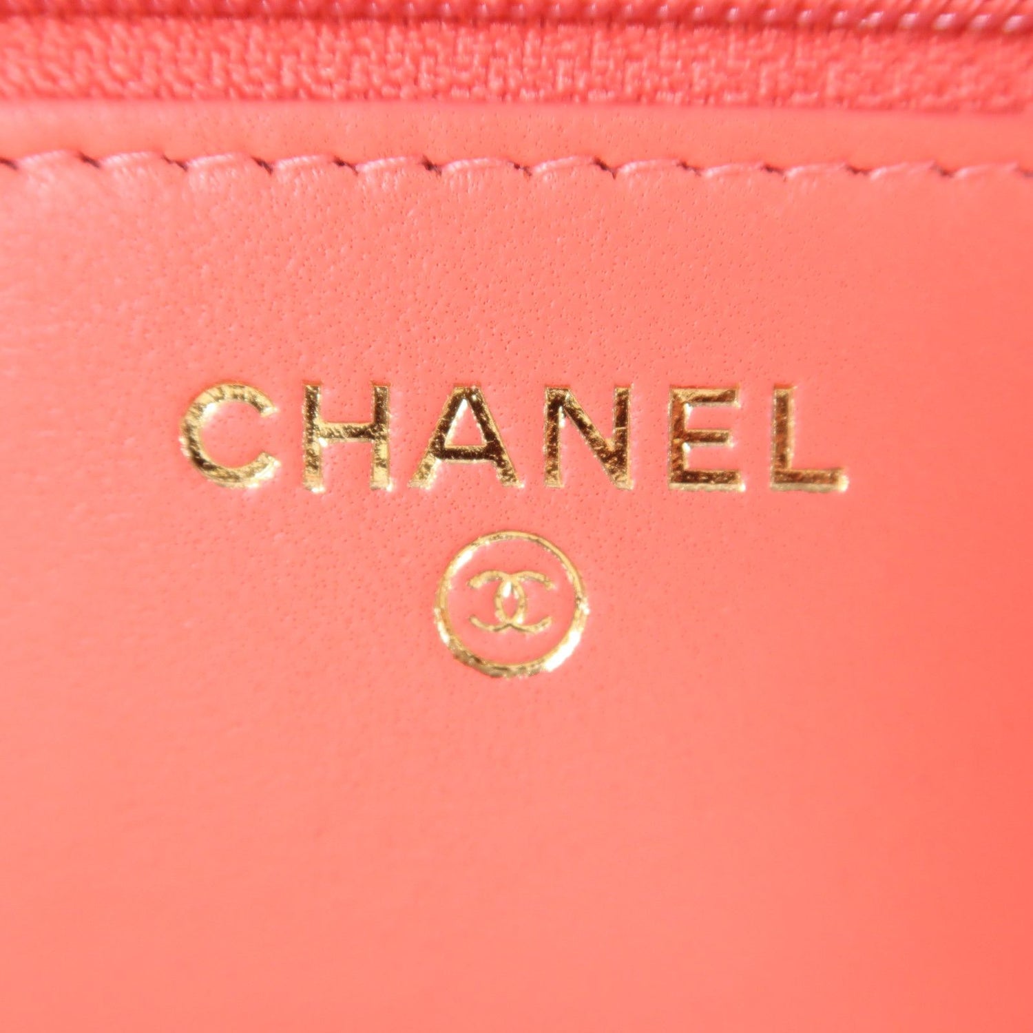 Chanel Pink Sheepskin Leather Woc Wallet On Chain Golden Cross Shoulder Back Bag Lambskin (sheep Leat