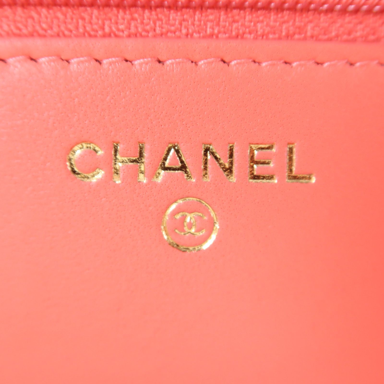 Chanel Pink Sheepskin Leather Woc Wallet On Chain Golden Cross Shoulder Back Bag Lambskin (sheep Leat