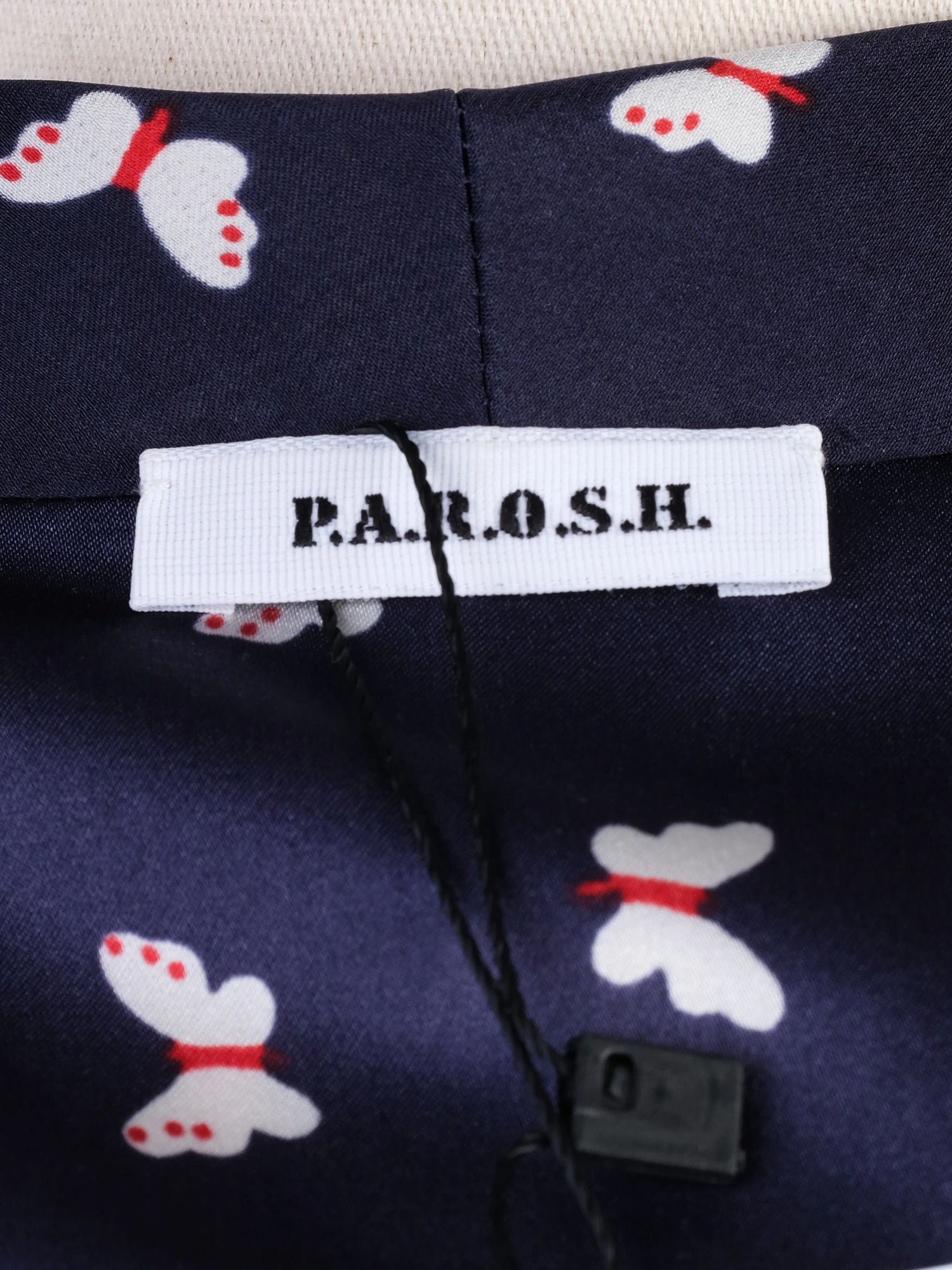 Excellent P.A.R.O.S.H. Silk Robe Butterfly Pattern Dark Blue Women