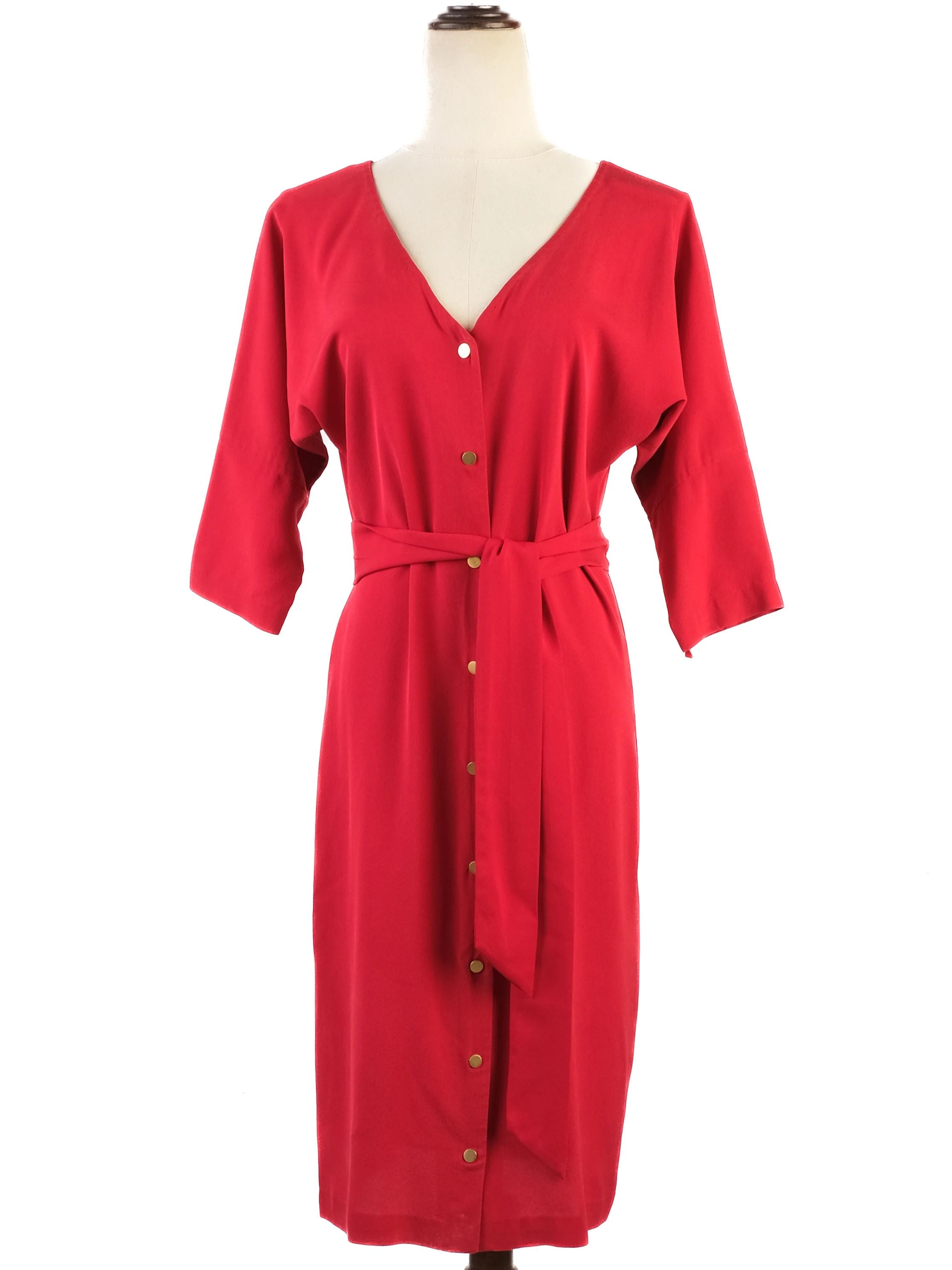 Excellent Diane von Furstenberg Red Silk Dress Size XS