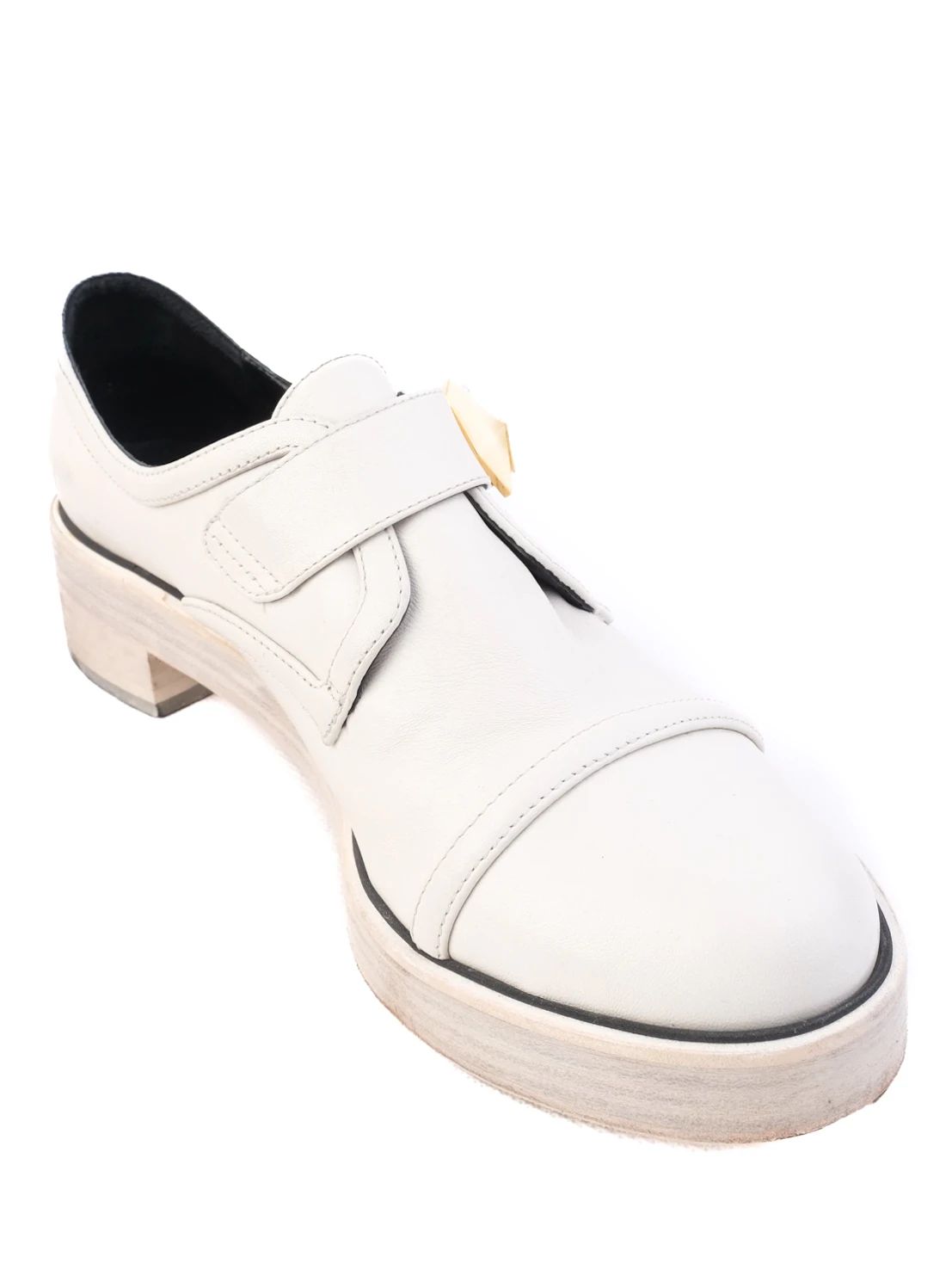Good Nicholas Kirkwood Gray Leather Block Heel Shoes Size 40