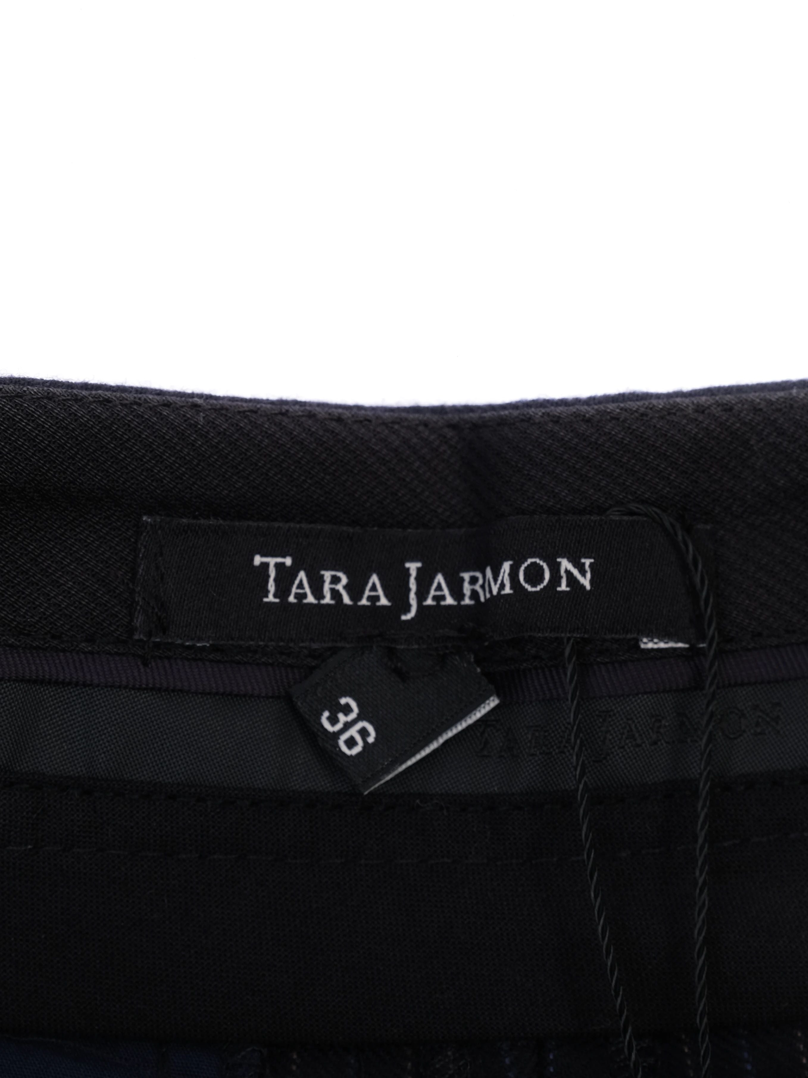 Excellent Tara Jarmon Blue Wool Pants Size S Pinstriped Design