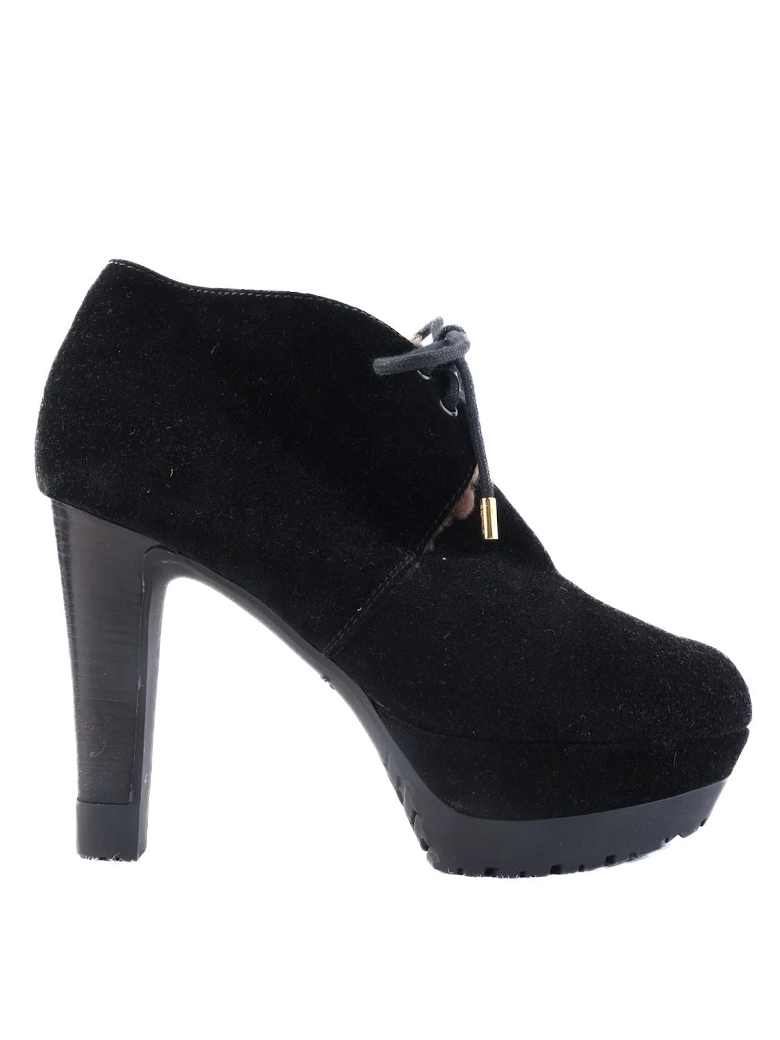 Sergio Rossi Black Genuine Suede High-Heeled Ankle Boots Size 35.5, 37.5