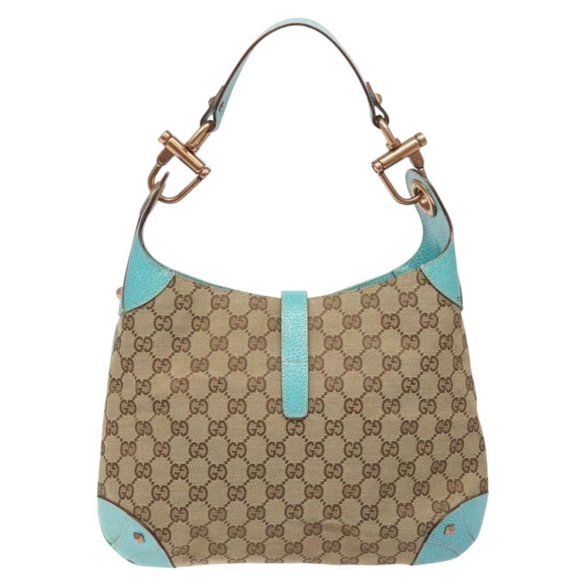 Gucci Jackie Gg Canvas Shoulder Bag Beige 120888 Auth