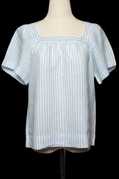 Good Saks Fifth Avenue Blue Striped Blouse Size S Women