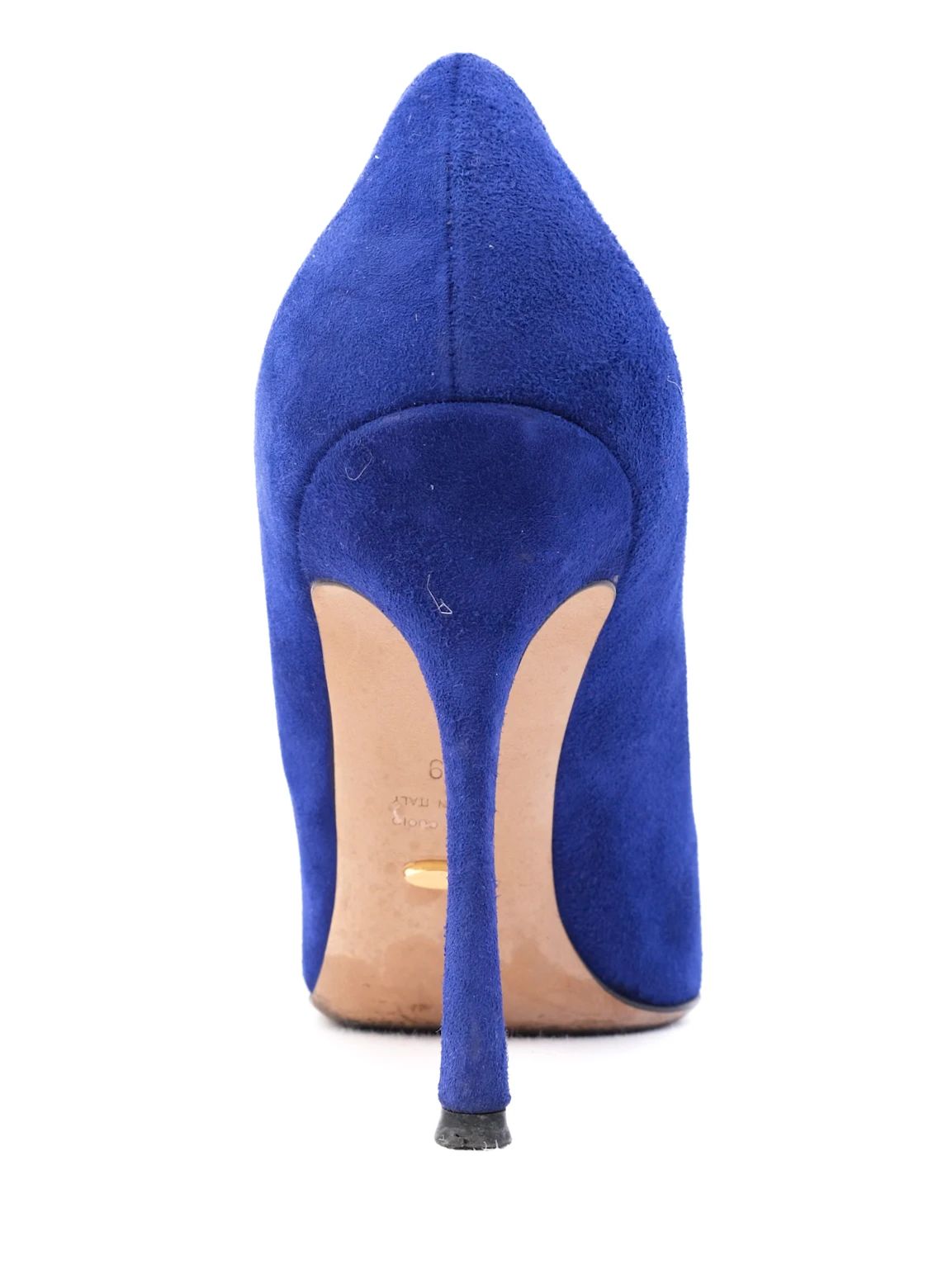 Excellent Sergio Rossi Blue Genuine Suede High-Heeled Shoes Size 39