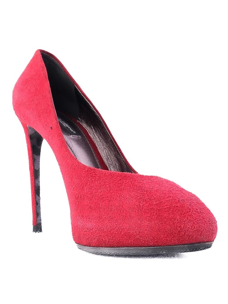 Excellent Dolce Gabbana Red Leather High-Heeled Shoes Size 38.5