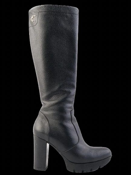 Excellent Norma J Baker Black Leather Knee-High Boots Size 38