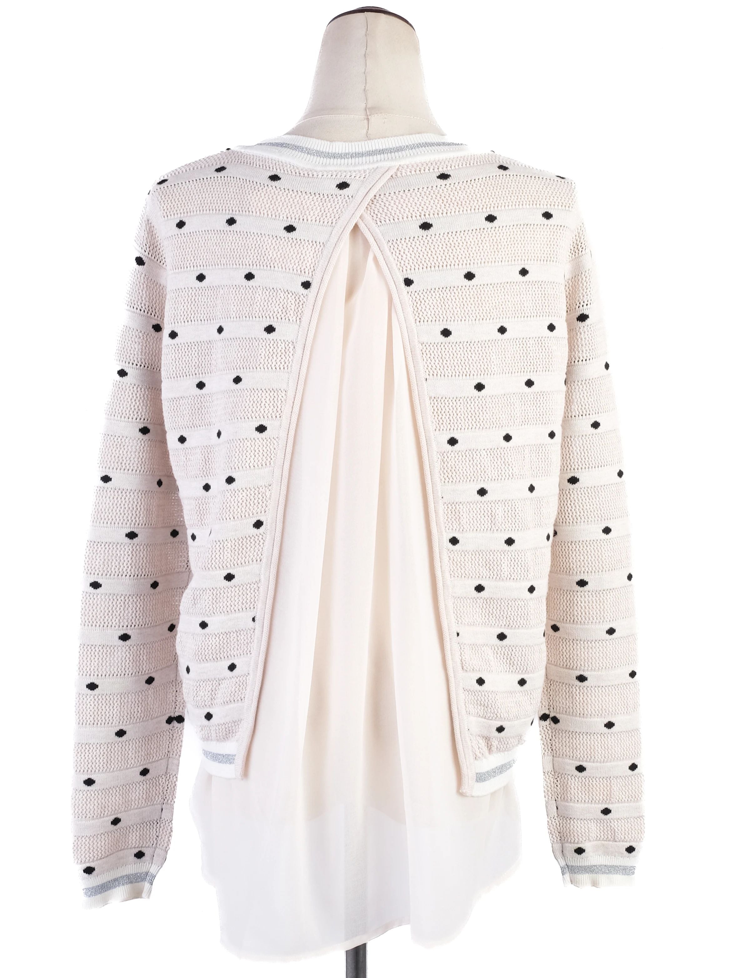 Excellent Patrizia Pepe Gray Viscose Sweater Size M with Decorative Details