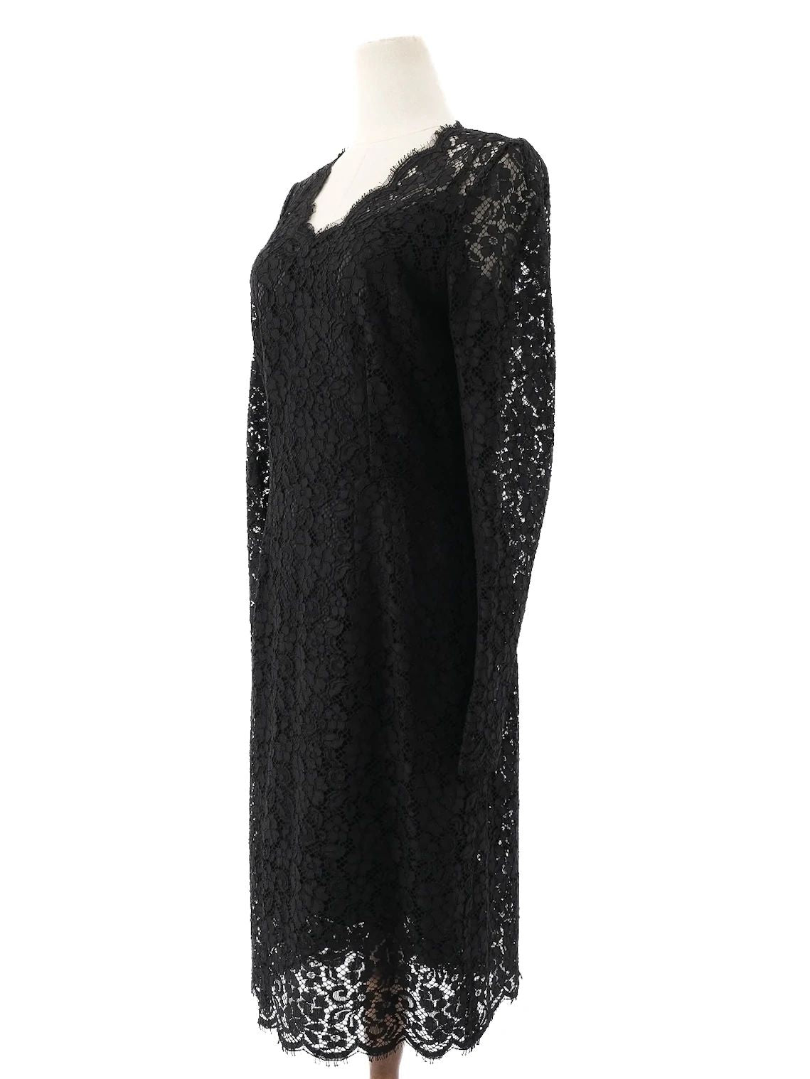 Perfect Dolce Gabbana Black Lace Dress Size L Floral Design