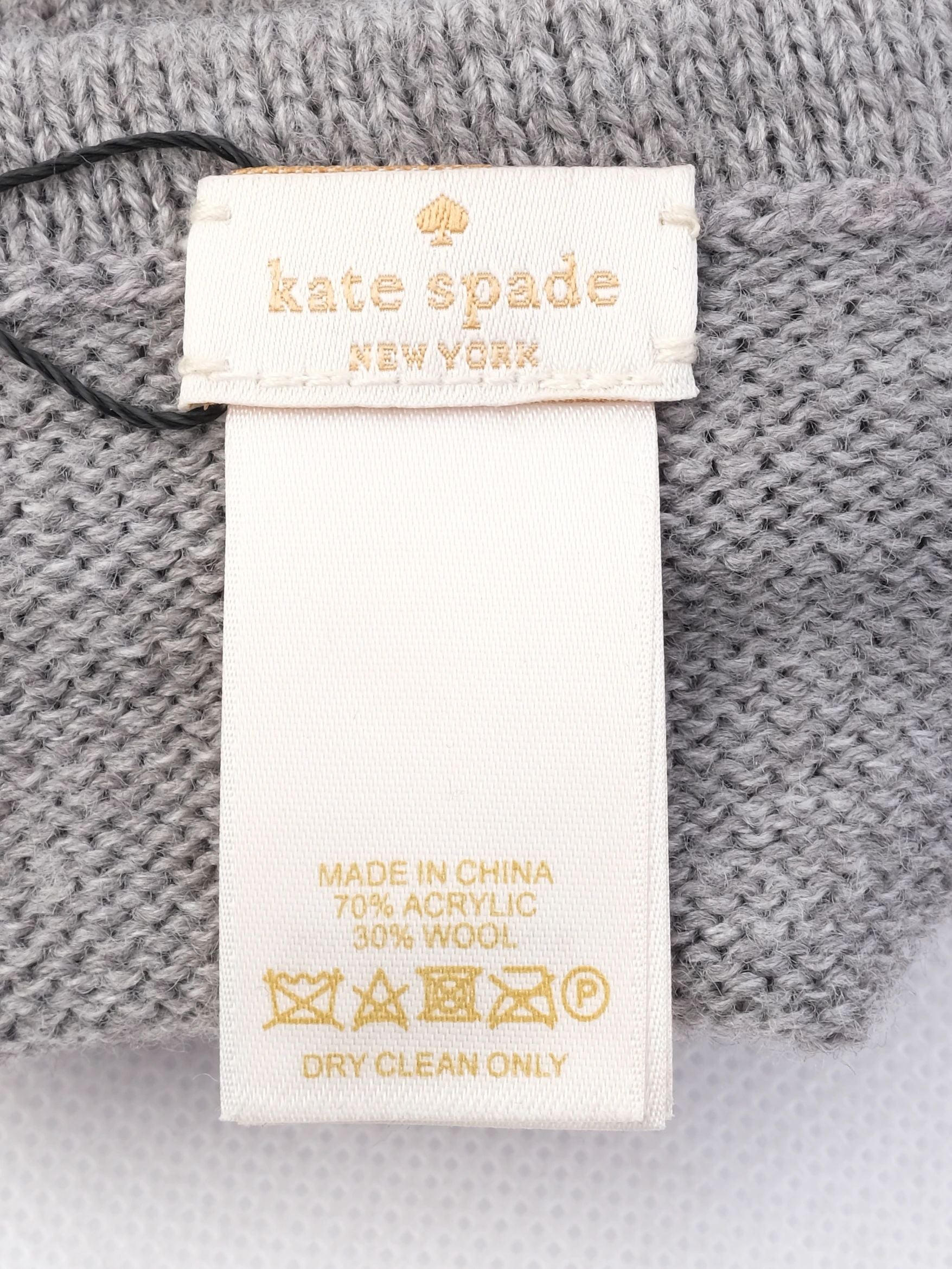 Excellent Kate Spade Gray Wool Gloves with Bow Detail Size S