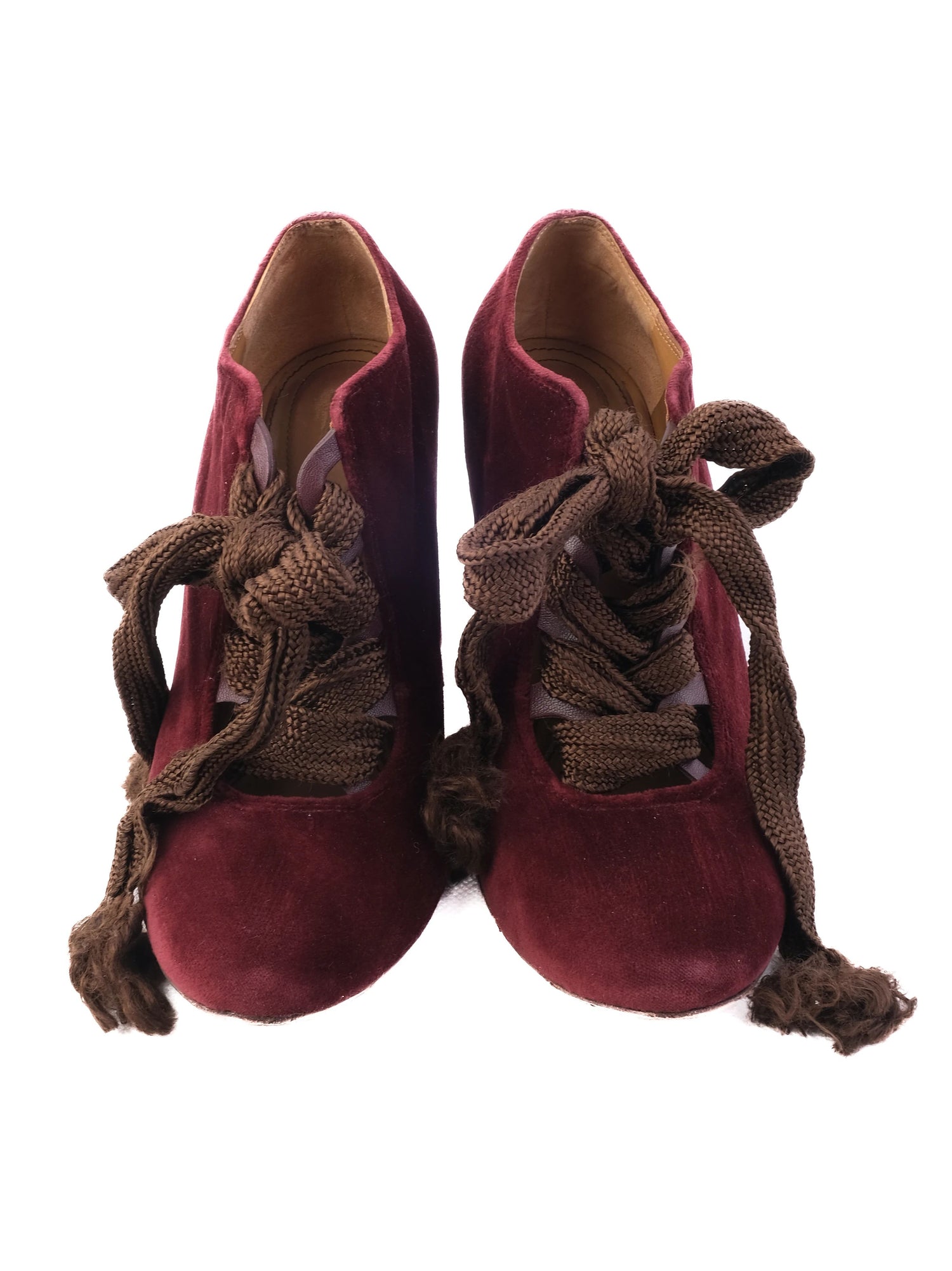 Excellent Chloe Red Suede High-Heeled Shoes Size 35