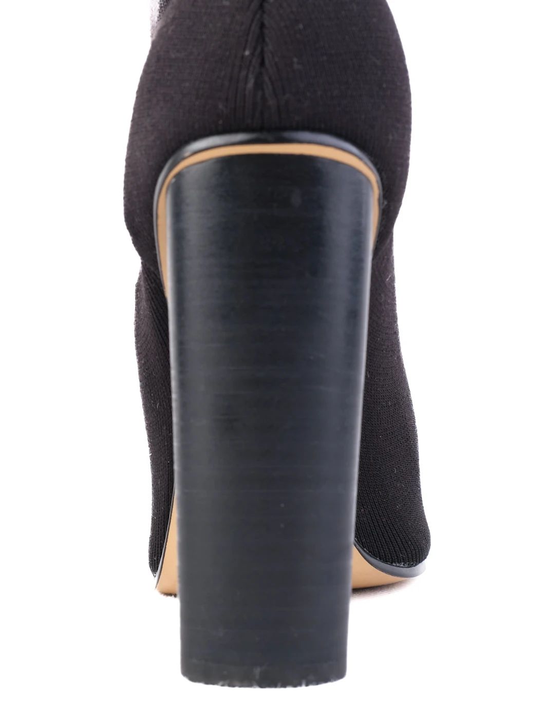 Excellent Pier Lucci Black Sock Boots Size 37 High Block Heel