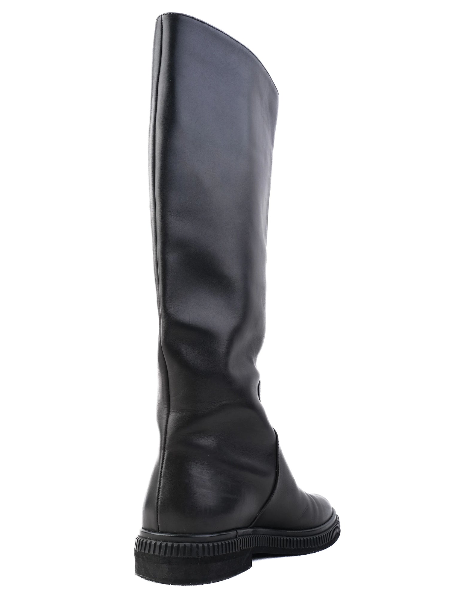 Excellent Sergio Rossi Black Leather Knee-High Boots Size 36