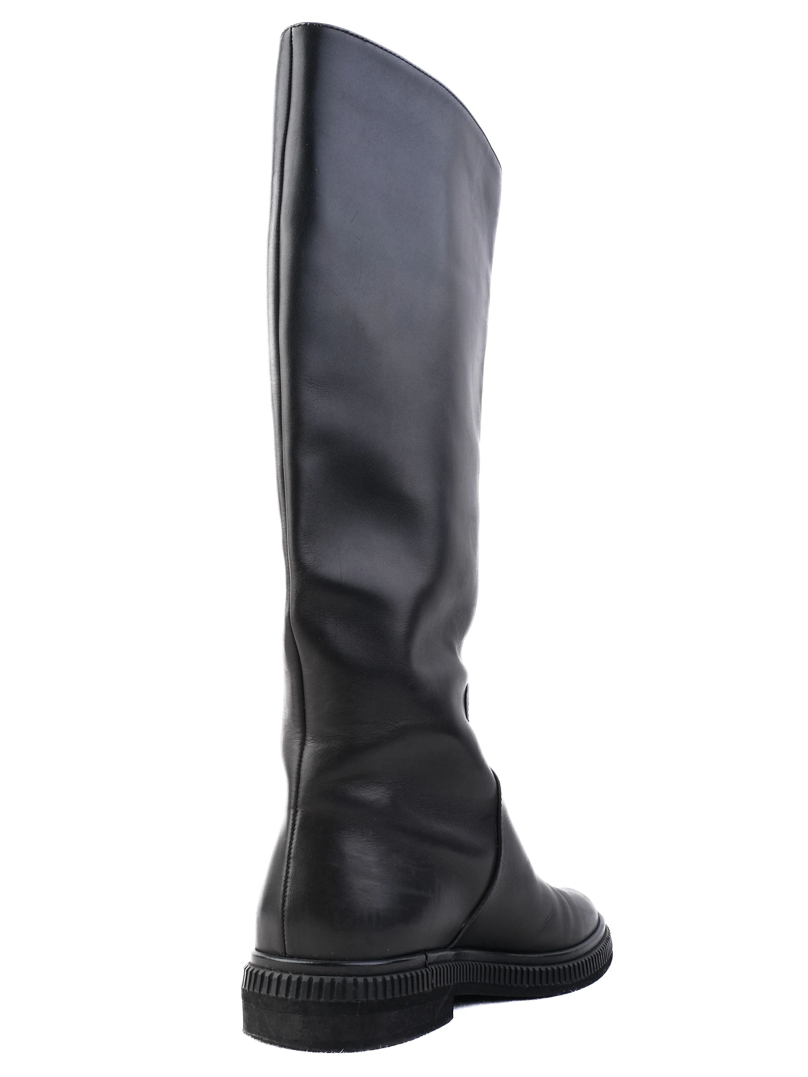 Excellent Sergio Rossi Black Leather Knee-High Boots Size 36