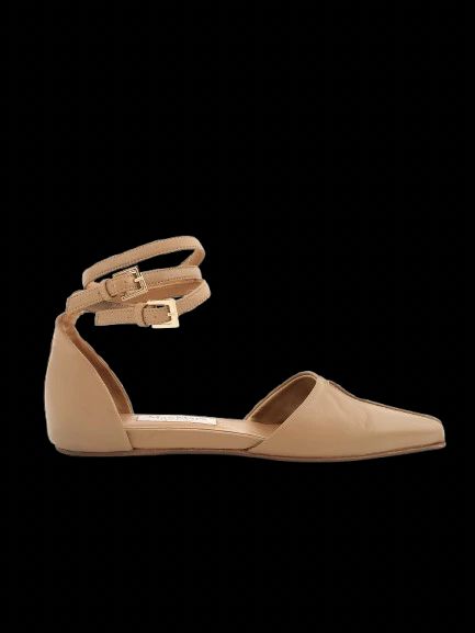 Excellent Max Mara Orange Leather Flat Shoes Size 36