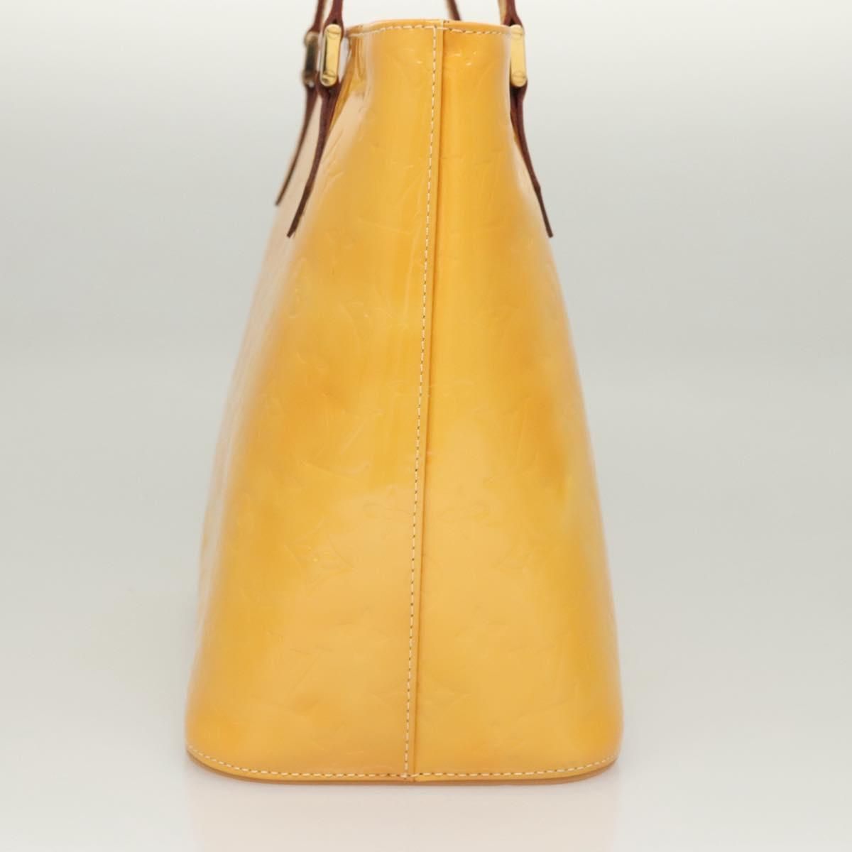 Louis Vuitton Vernis Houston Hand Bag Lime Yellow M 91055 Lv Auth