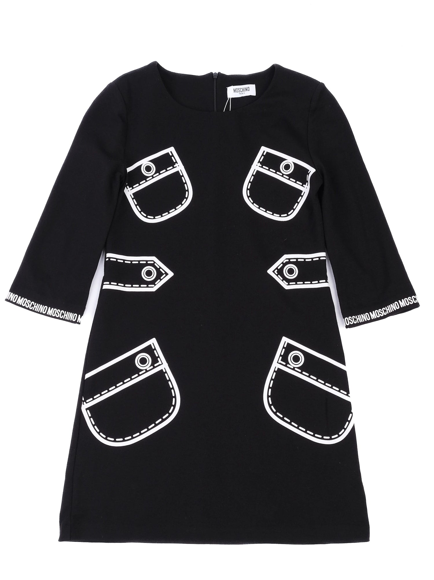 Excellent Moschino Black Dress for Kids Size 12 with Graphic Design