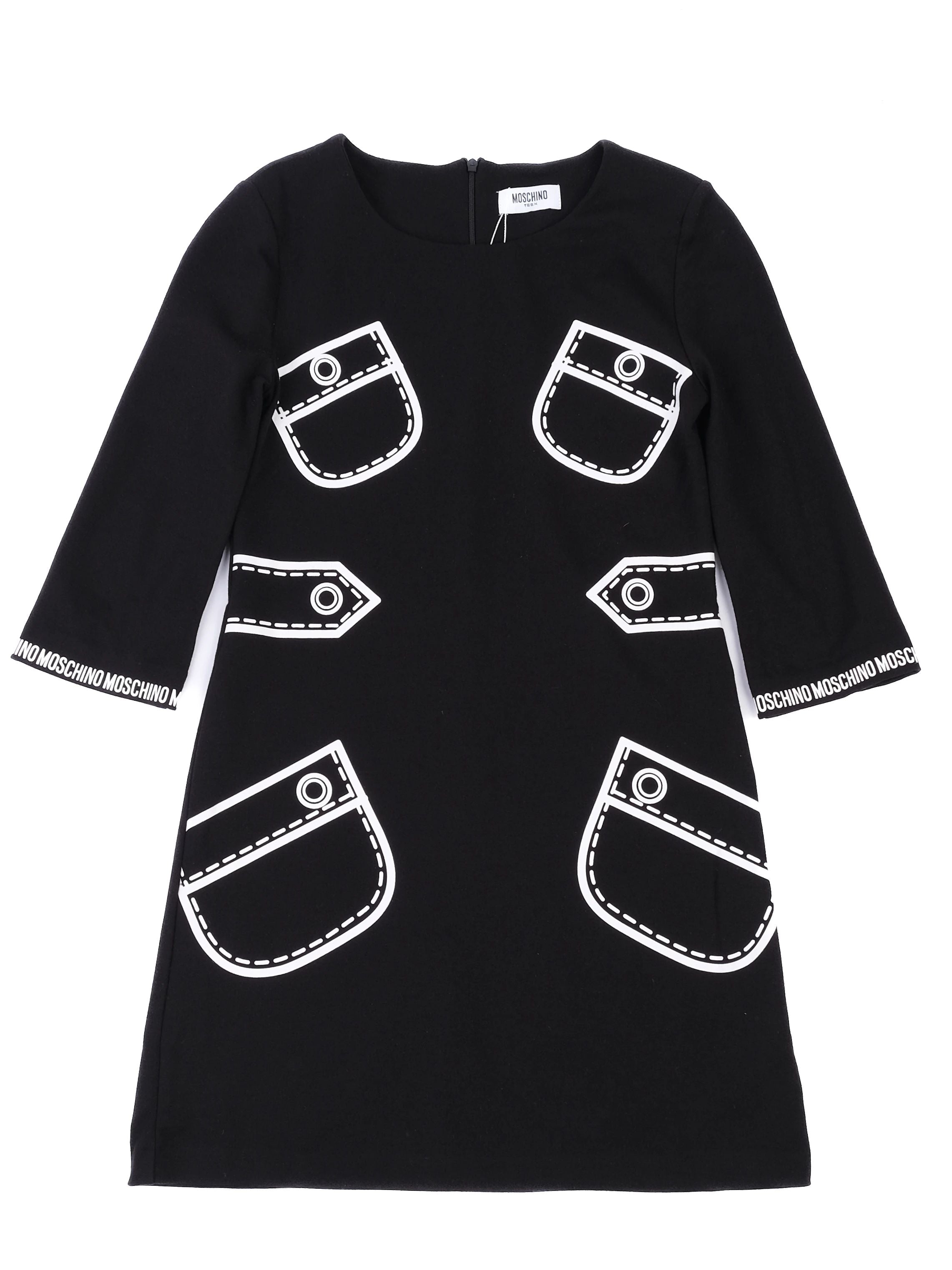 Excellent Moschino Black Dress for Kids Size 12 with Graphic Design