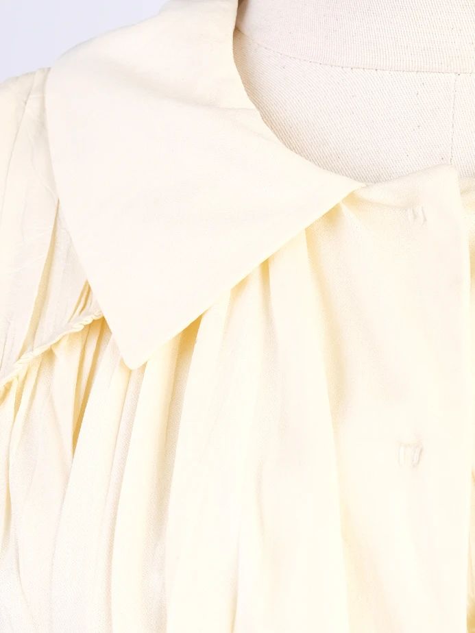 Excellent Alberta Ferretti White Pleated Blouse Size S Viscose