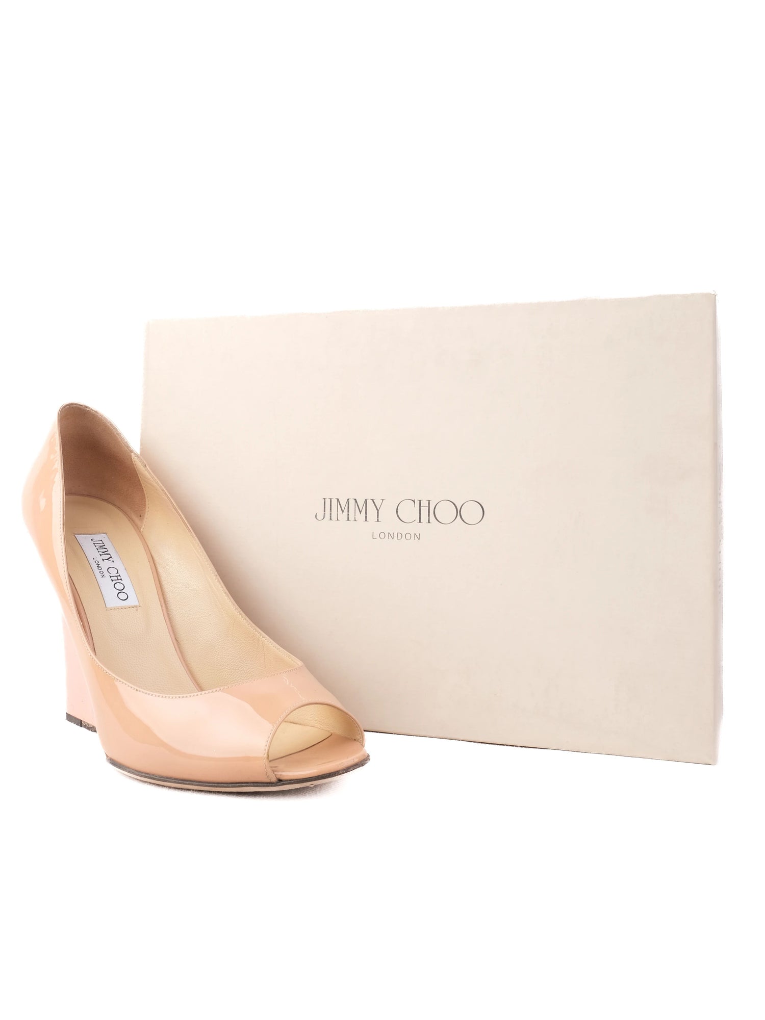 Jimmy Choo Pink Leather Wedge Heels Size 41 Excellent Condition