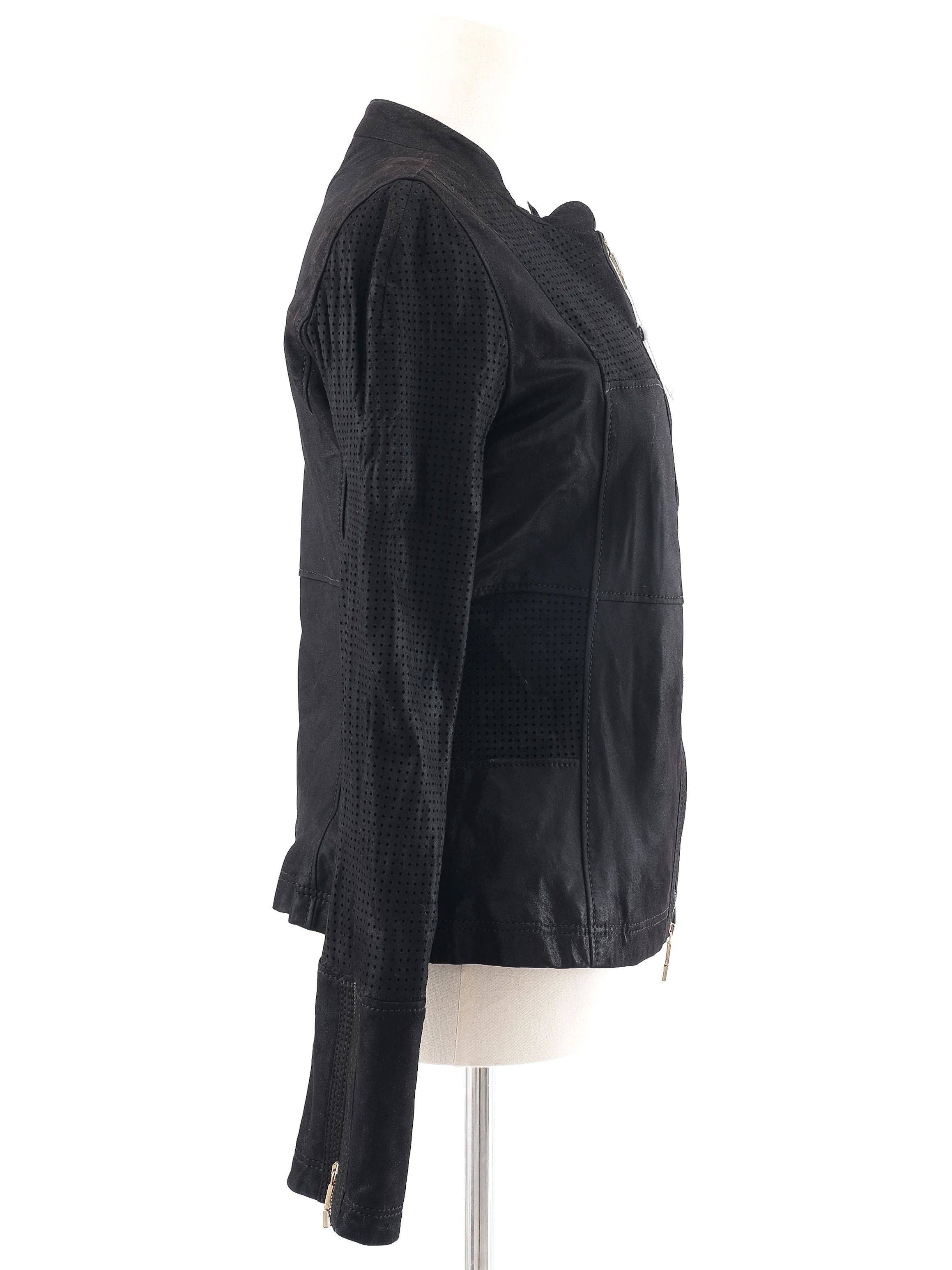 Excellent Ferre Black Wool Jacket Size XS with Zipper Details