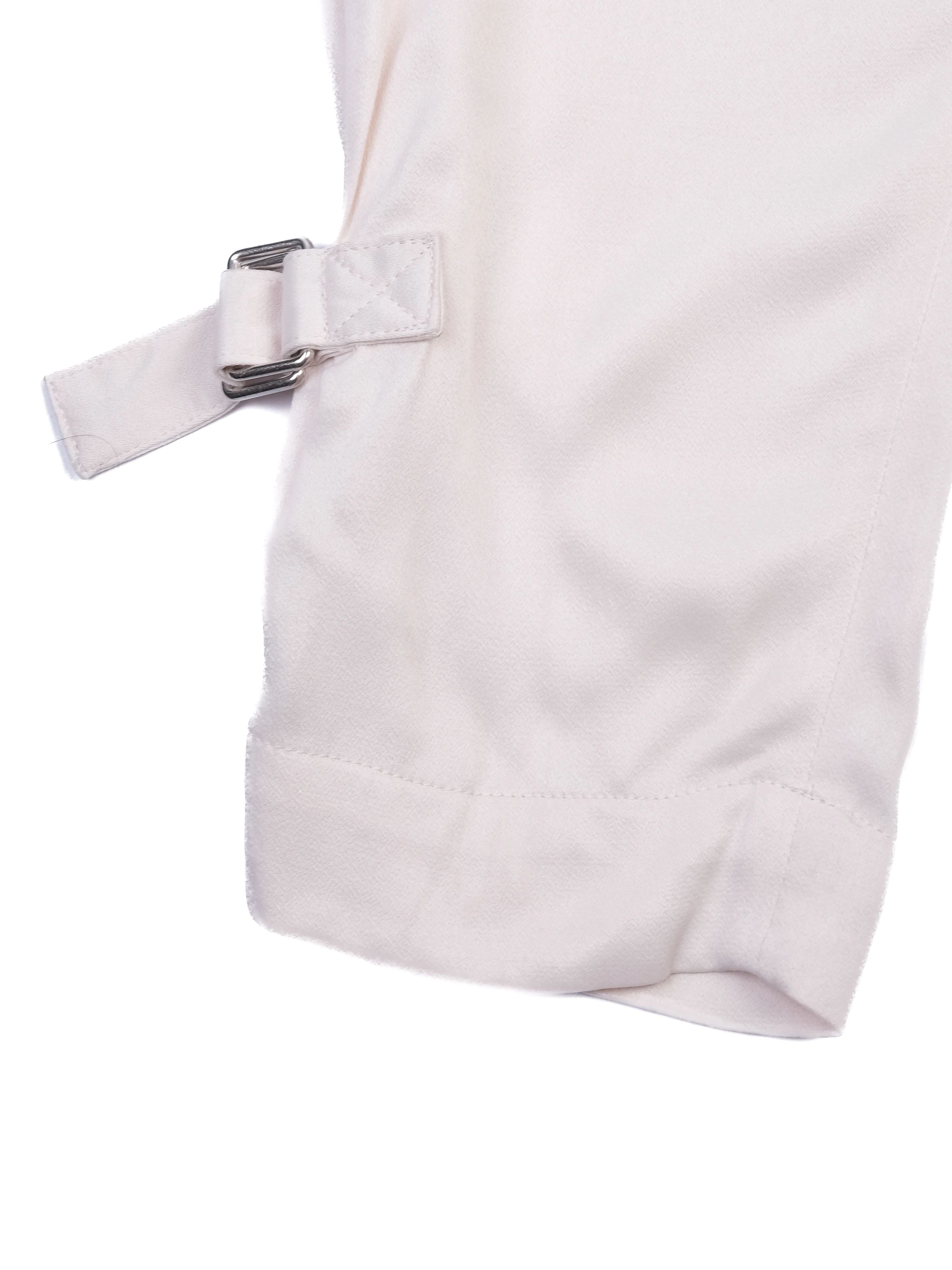 NEW By Malene Birger White Viscose Pants Size XS with Buckles