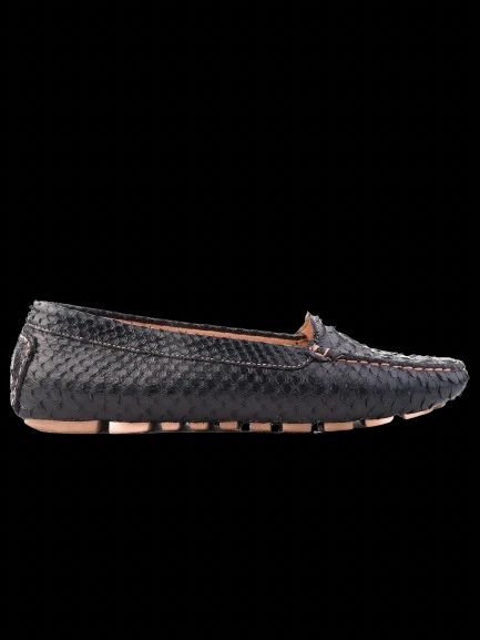 Excellent Easy by Loriblu Black Leather Loafers Size 37