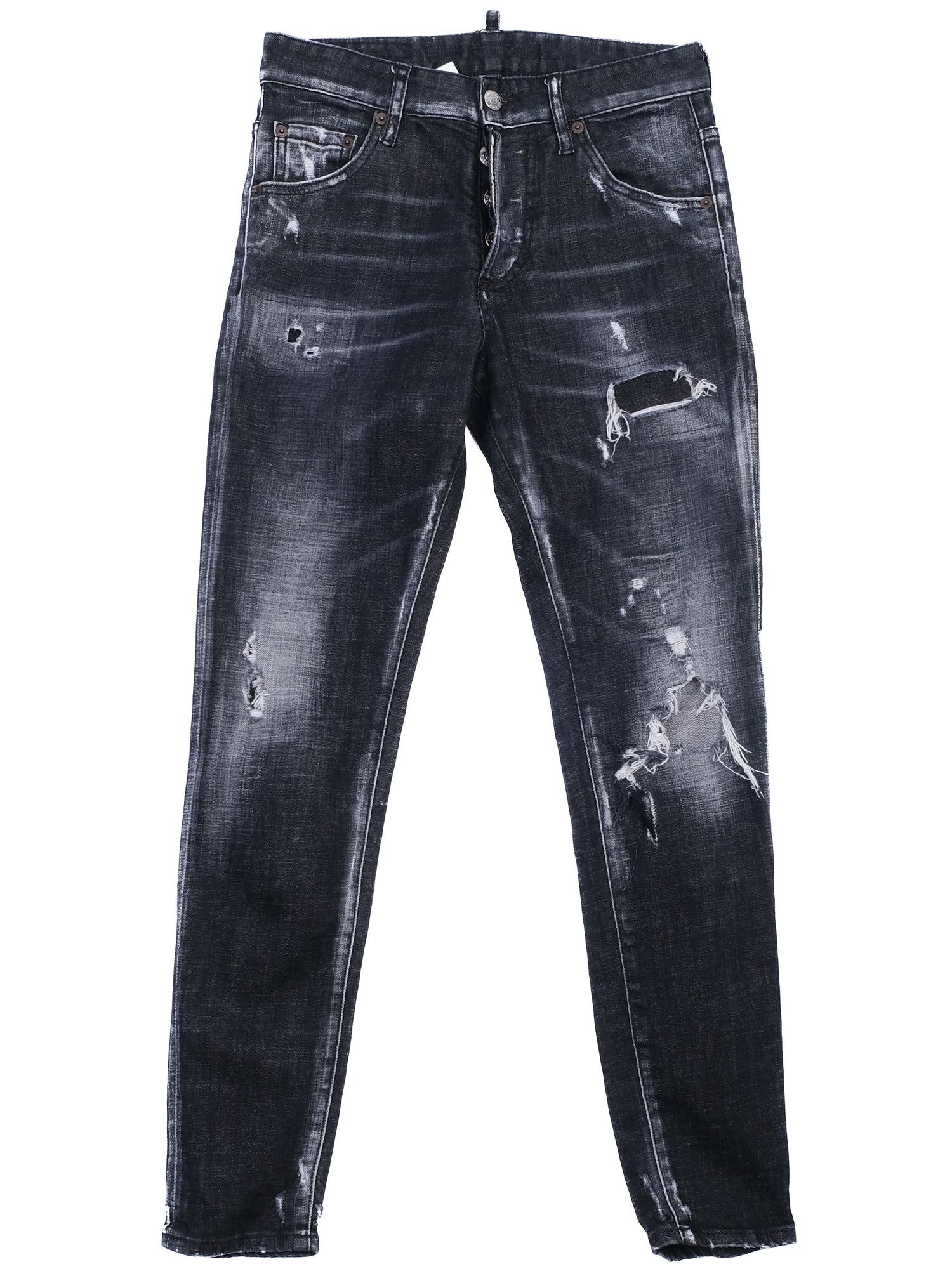 Excellent Dsquared2 Gray Distressed Jeans Size XS for Women