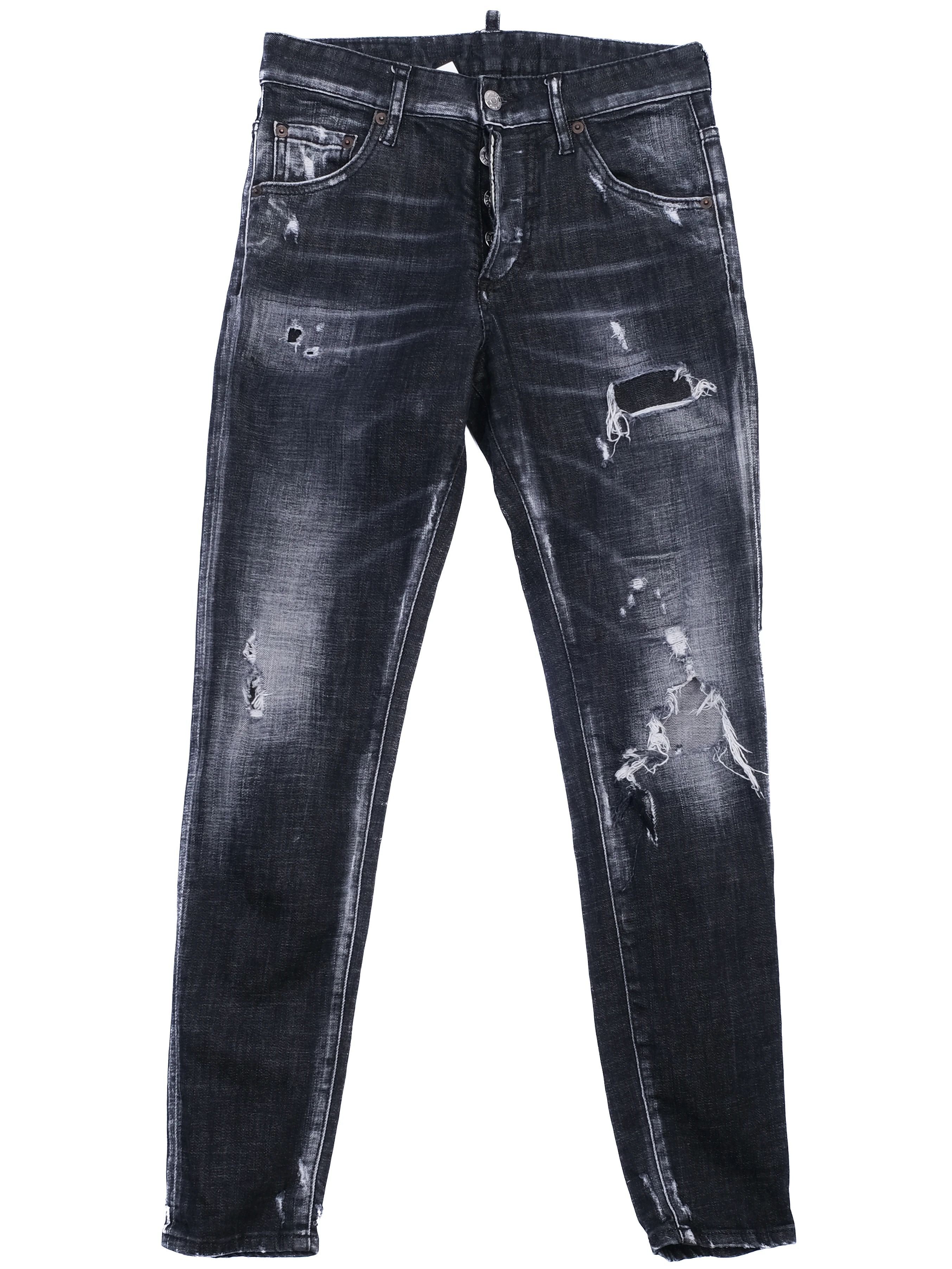 Excellent Dsquared2 Gray Distressed Jeans Size XS for Women