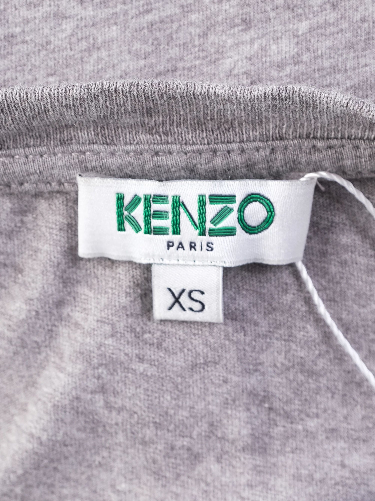 Kenzo Gray Cotton T-Shirt with Tiger Graphic Size XS Excellent