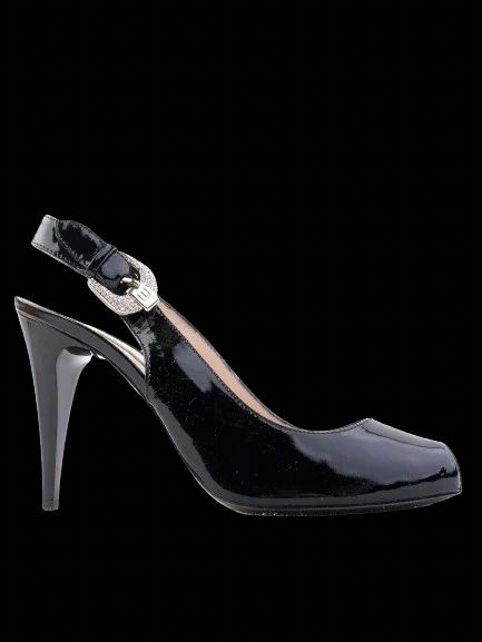 EXCELLENT Essere Black Leather High-Heeled Shoes Size 38