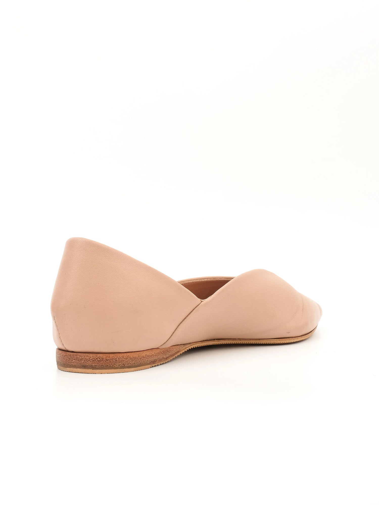 Good Max Mara Pink Leather Flats Size 36 Women Slip-On Shoes