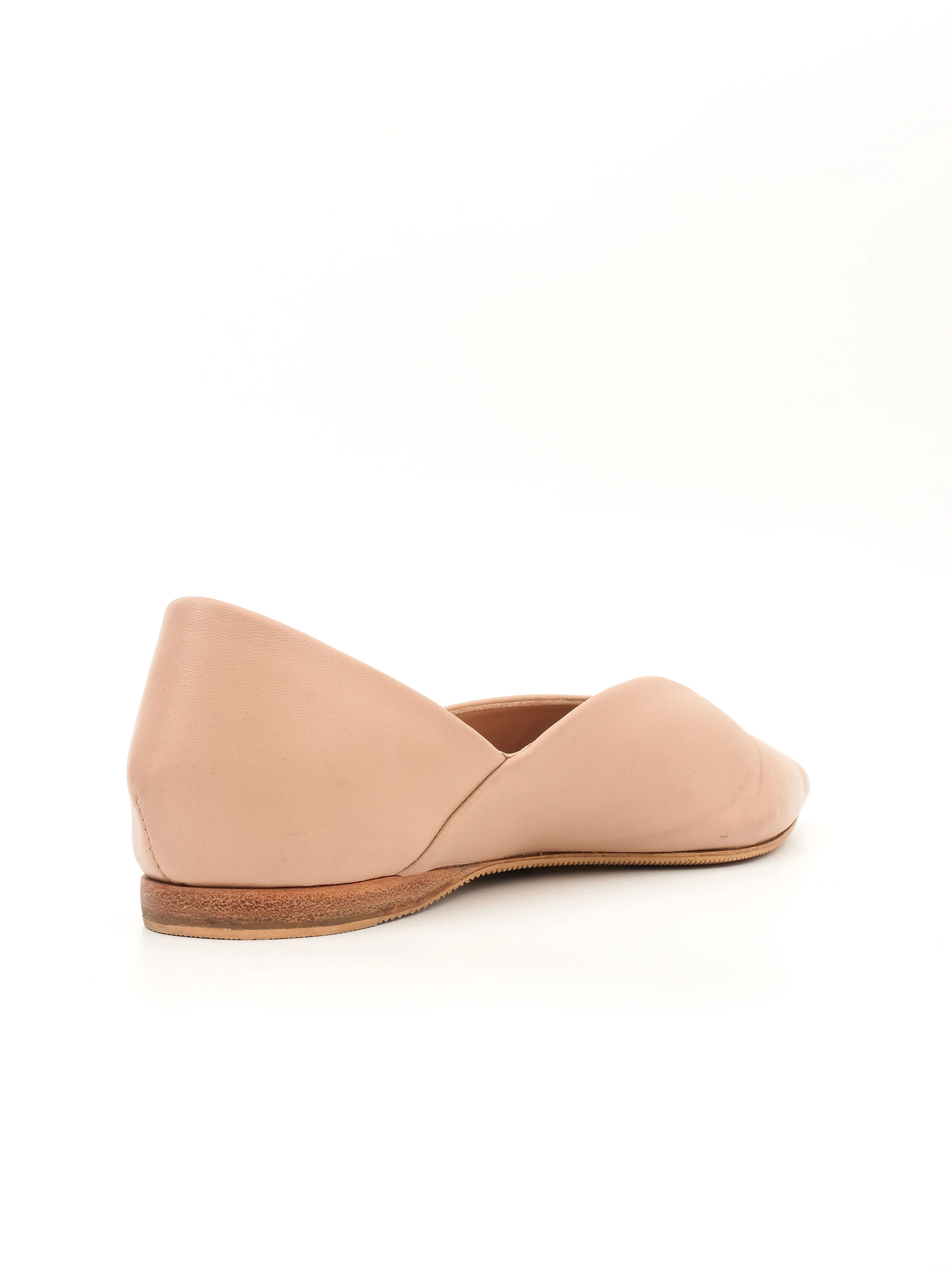 Good Max Mara Pink Leather Flats Size 36 Women Slip-On Shoes