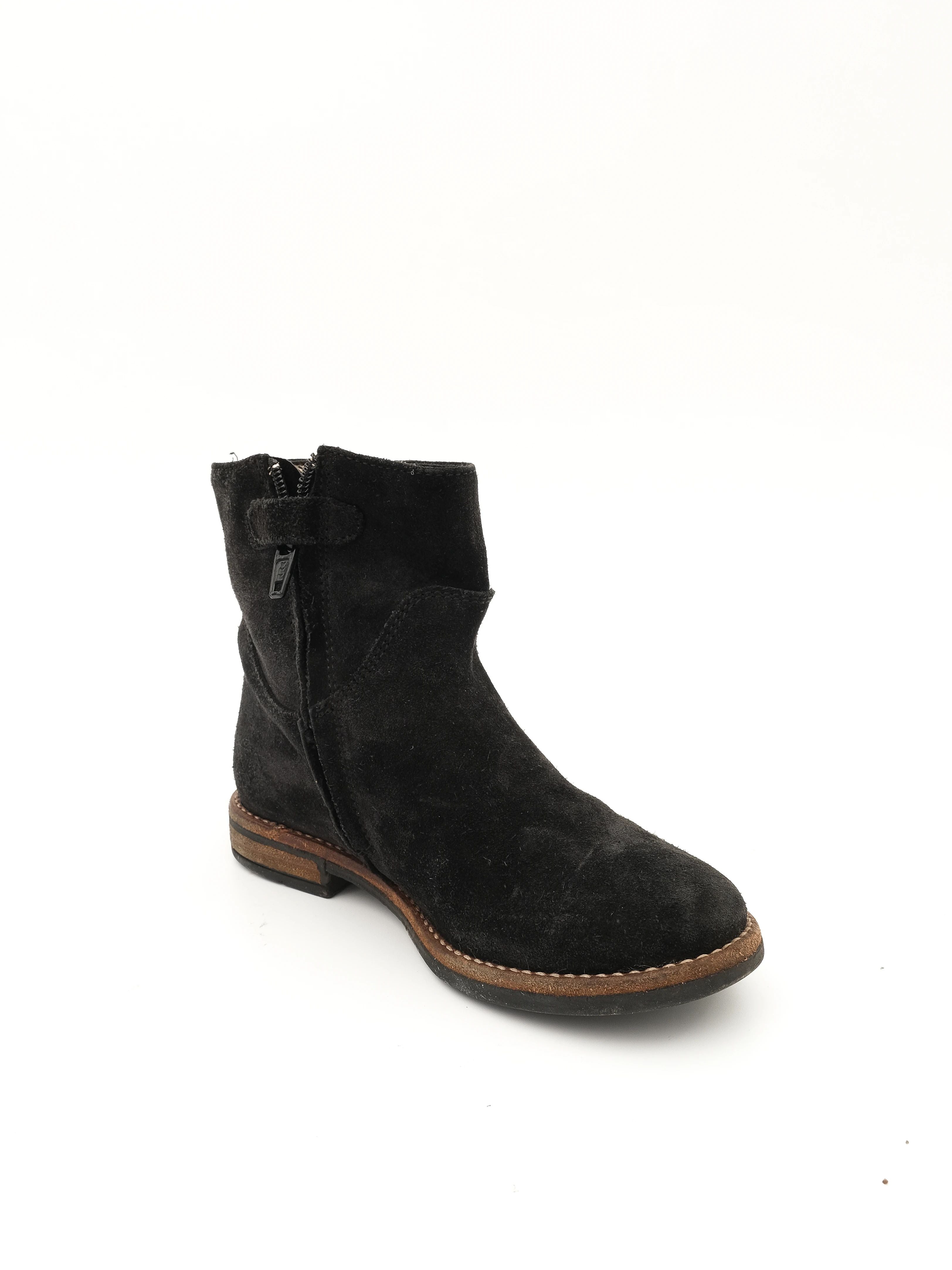 Excellent Bonpoint Black Leather Ankle Boots for Kids Size 28