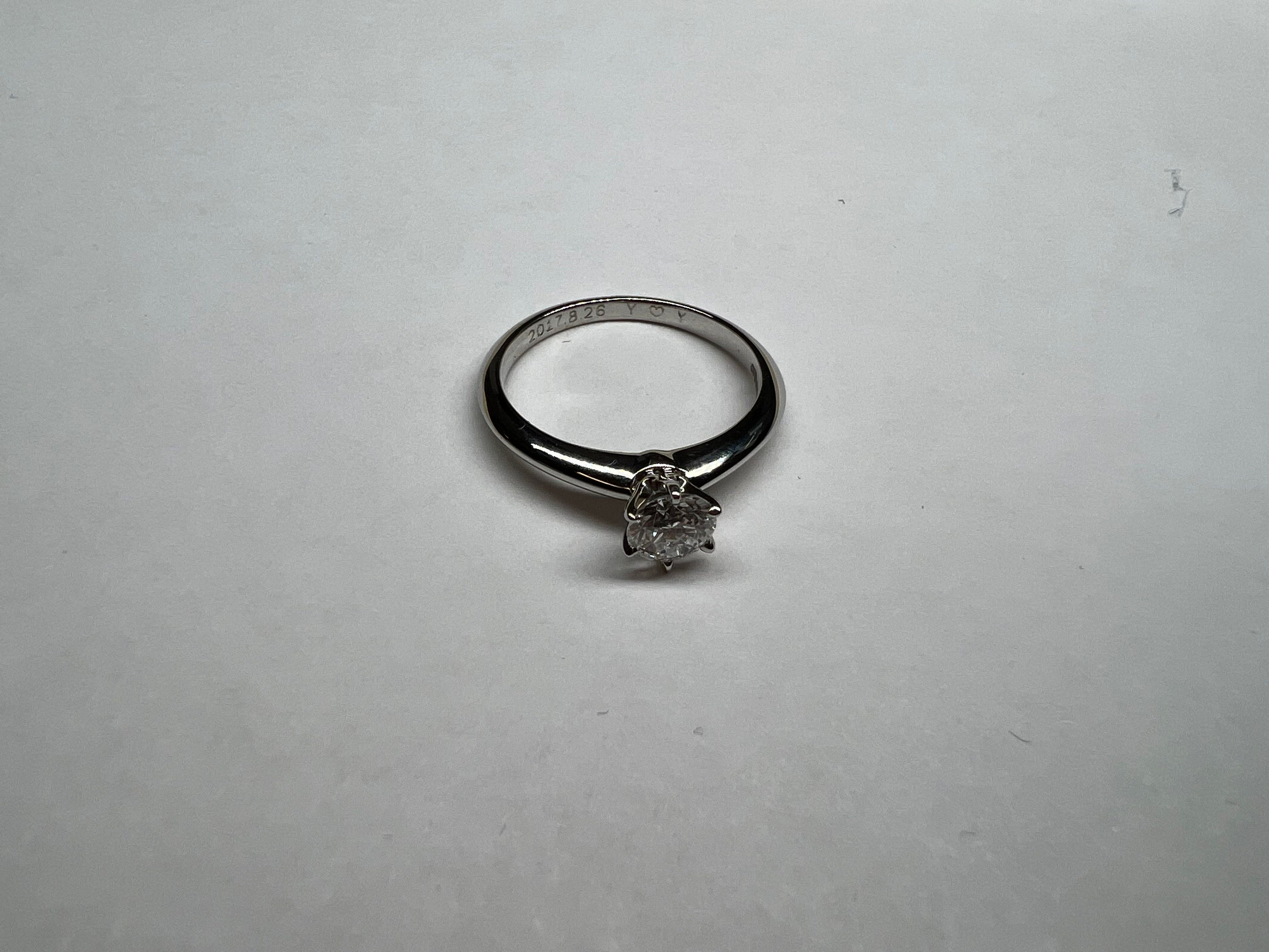 Tiffany & Co. Solitaire .45ct Pt950 34g Ring