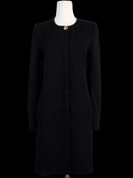 Emilio Pucci Black Viscose Long Sleeve Coat Size N/A