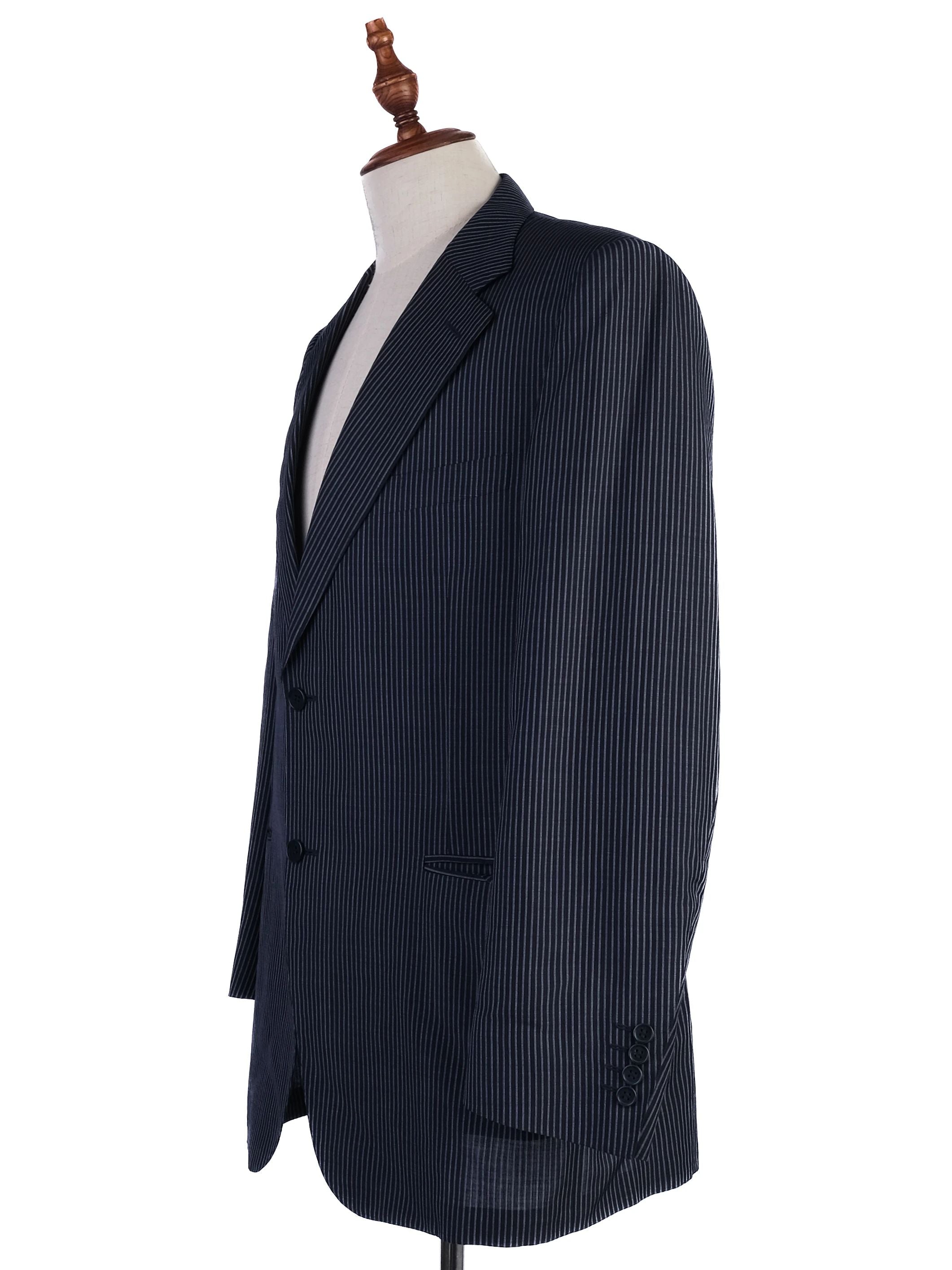 Excellent Canali Blue Wool Blazer XXL Navy Pinstripe Style