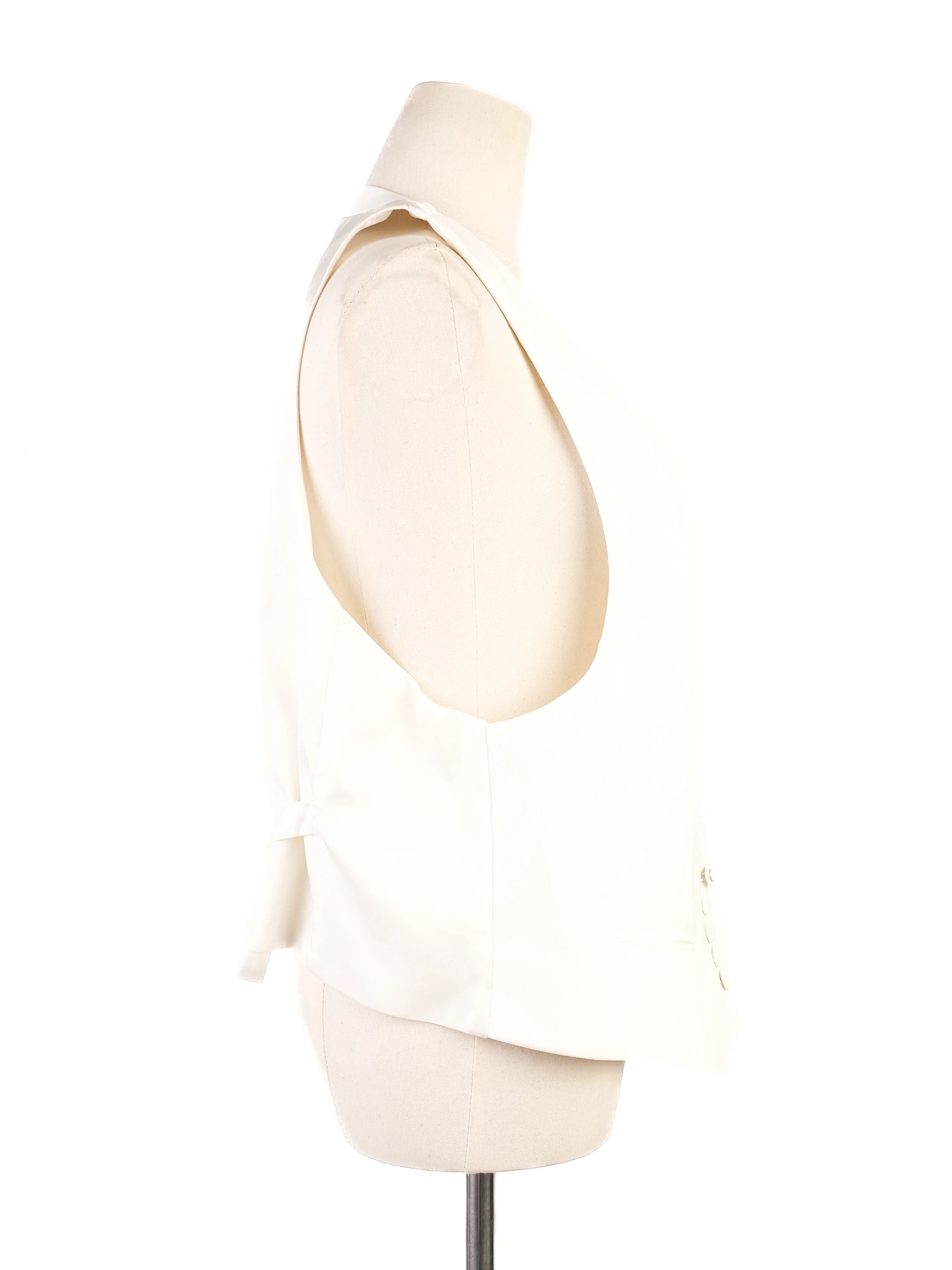 NEW Alexandre Vauthier White Formal Vest Size S Deep V-neck Design