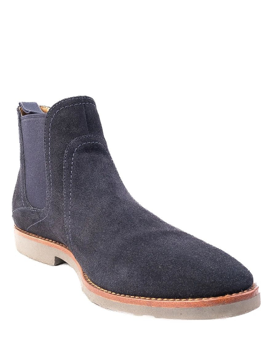 Excellent Hugo Boss Blue Leather Chelsea Boots Size 40.5