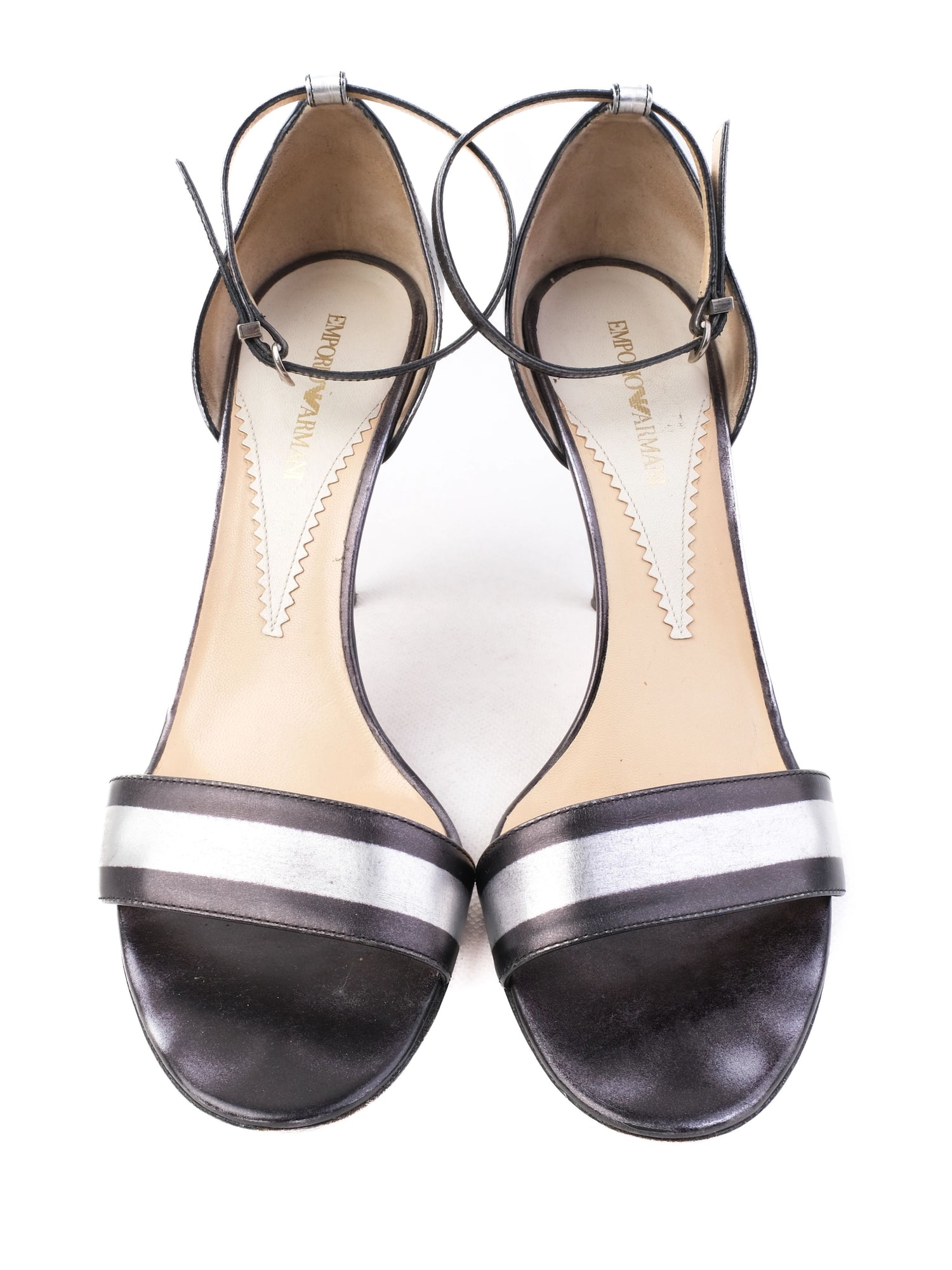Excellent Emporio Armani Black Leather High-Heeled Sandals Size 41