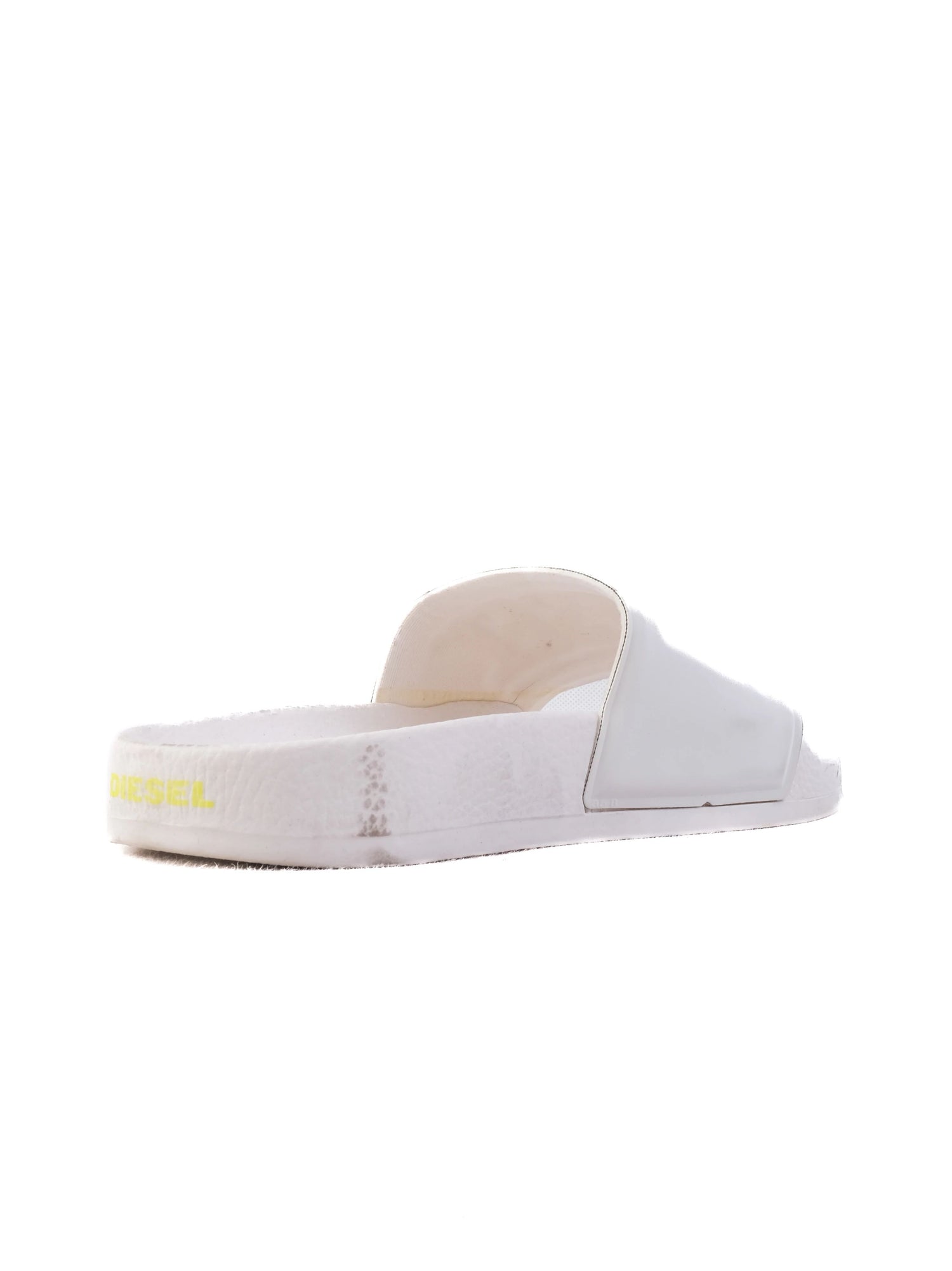 Excellent Diesel White Slide Sandals Women&