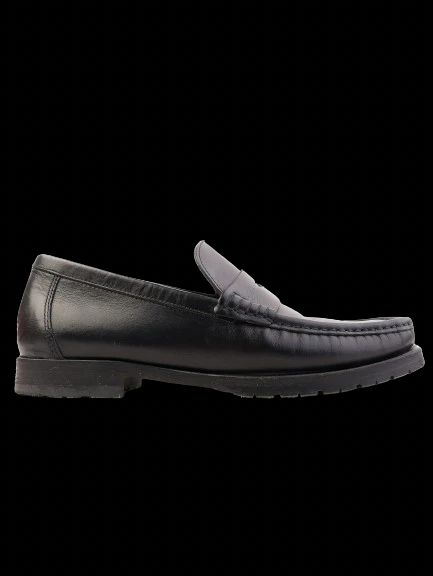 Excellent A.Testoni Black Leather Loafers Size 40 for Men