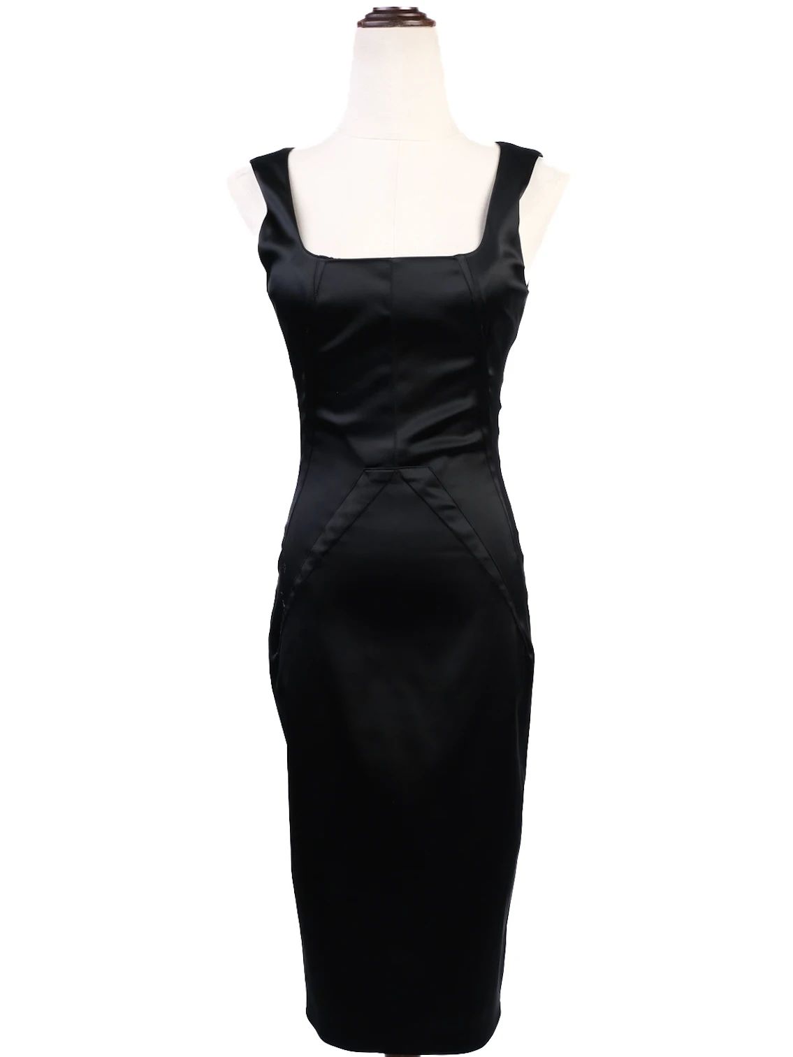 Excellent Dolce Gabbana Black Sleeveless Fitted Dress Nylon